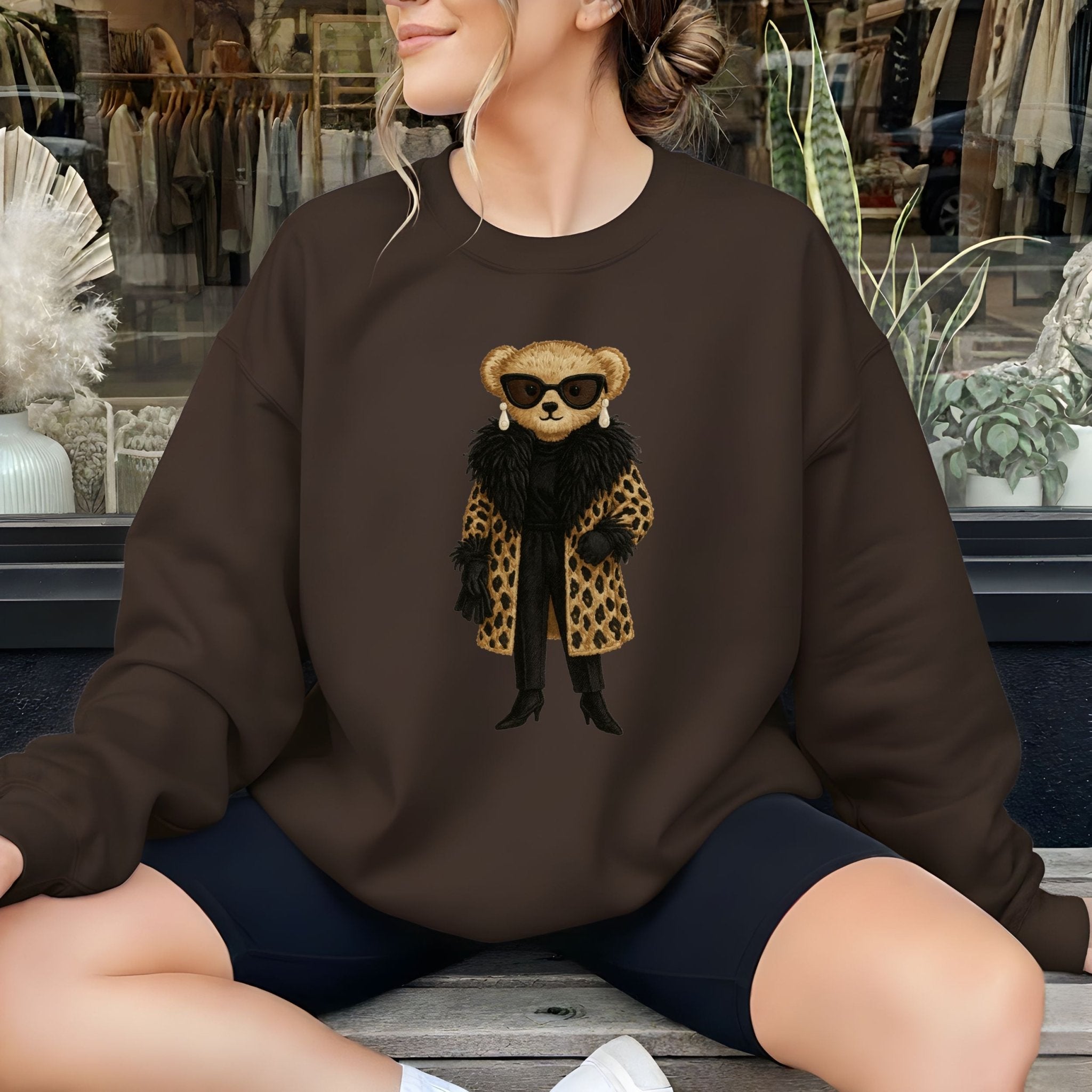 Paris Fashion Teddy Sweatshirt Leopard Coat - Craig Michael Design