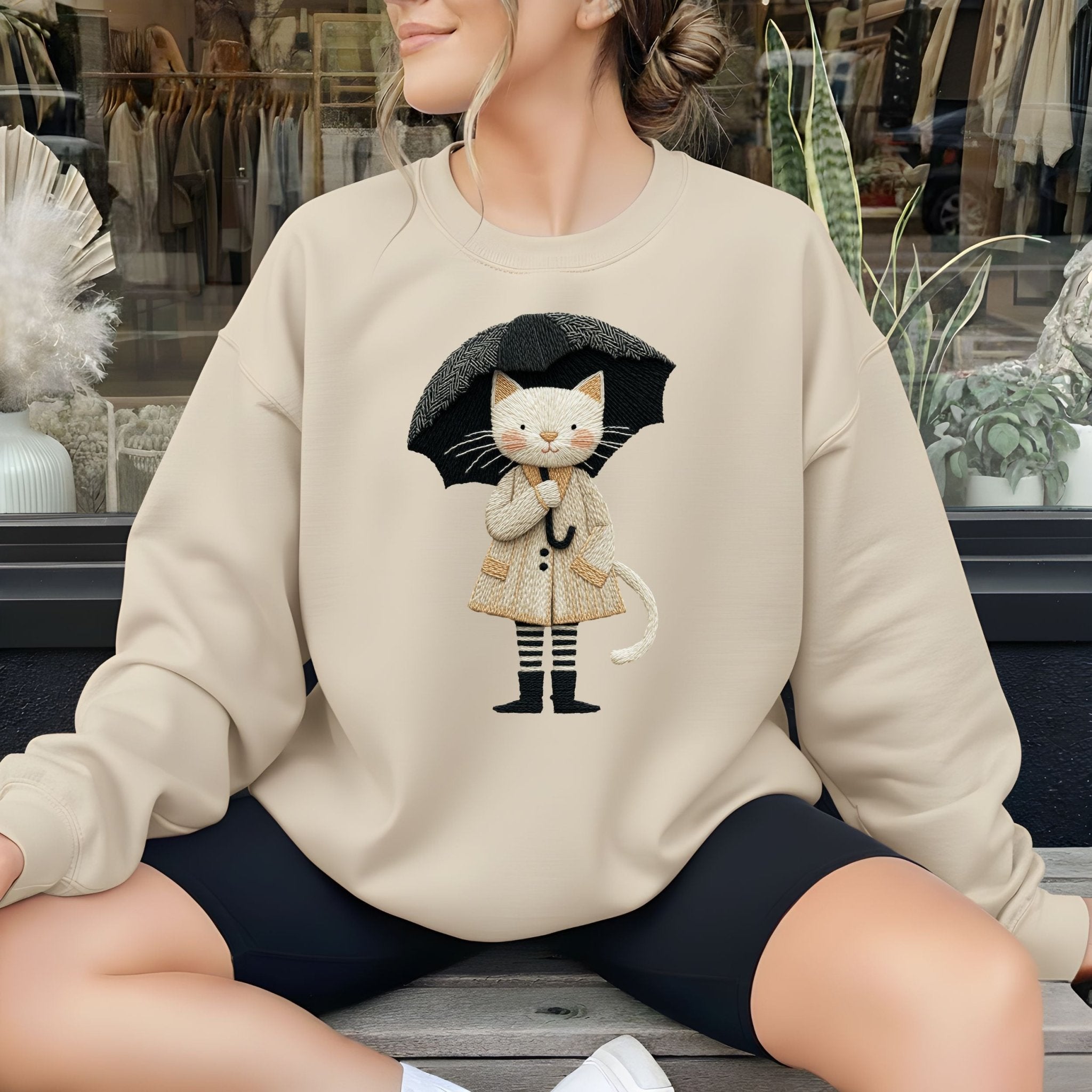 Paris Kitty Sweatshirt – La Promenade - Craig Michael Design