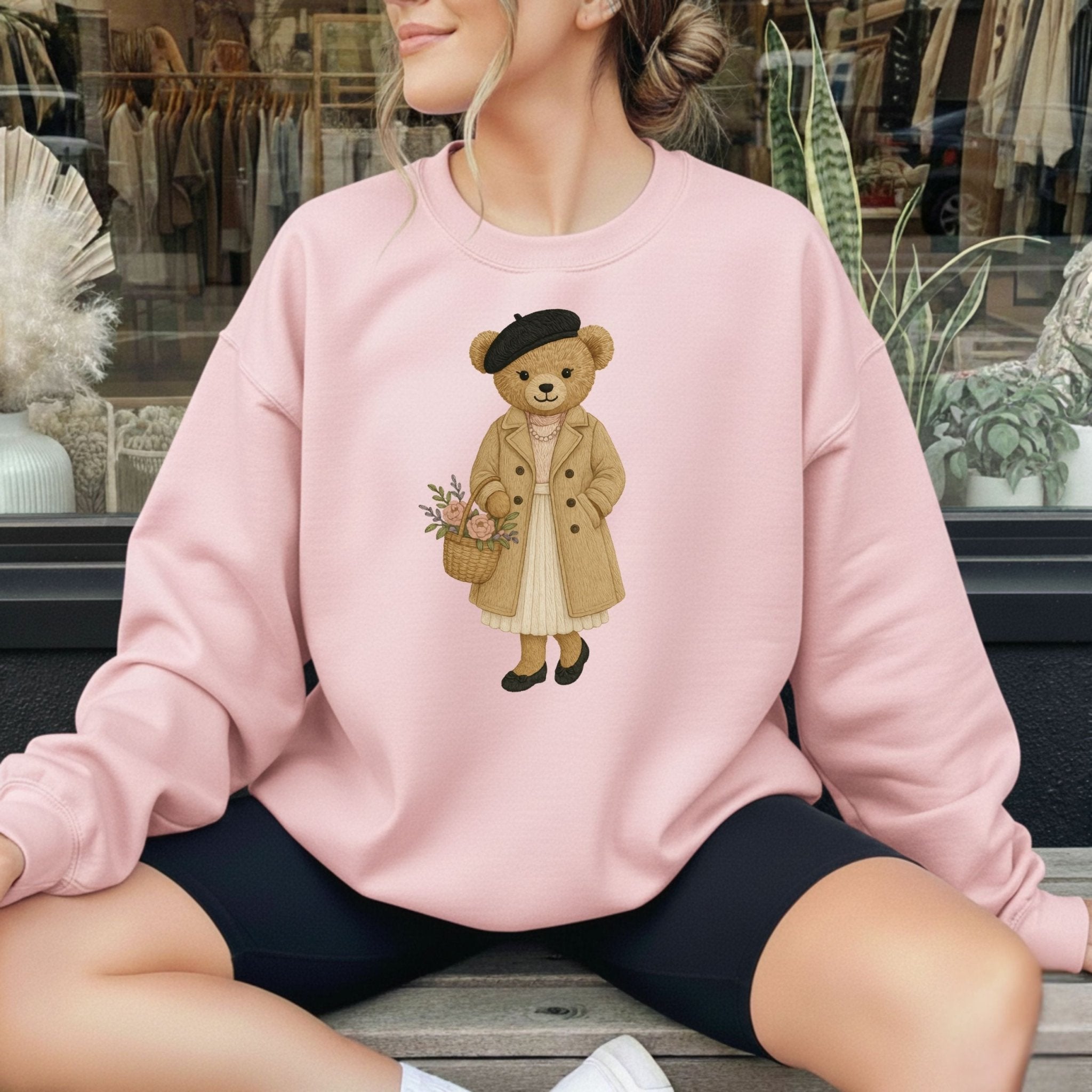 Paris Spring Fashion Bear Sweatshirt - Craig Michael Design