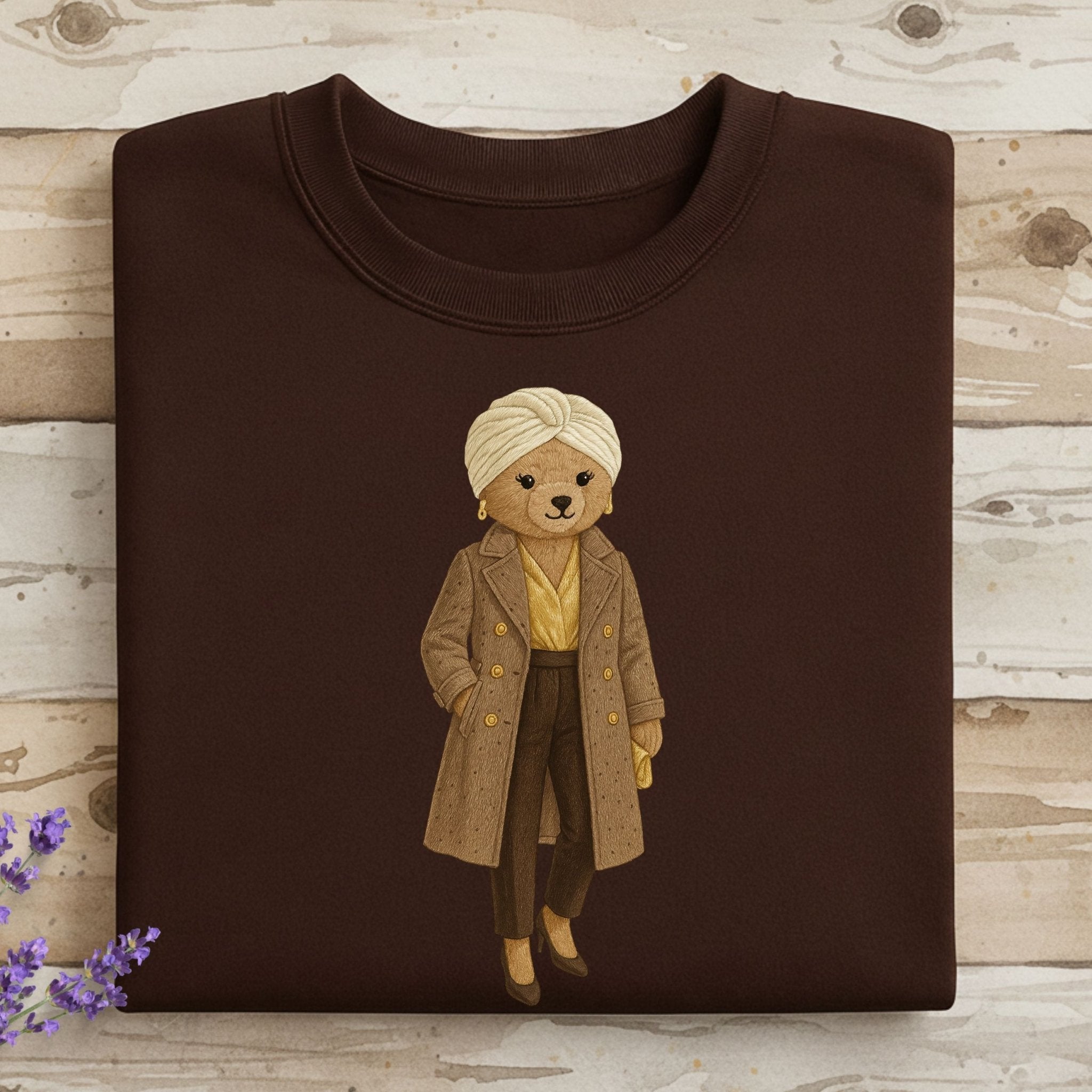 Paris Teddy Sweatshirt, Gold Silk Blouse - Craig Michael Design