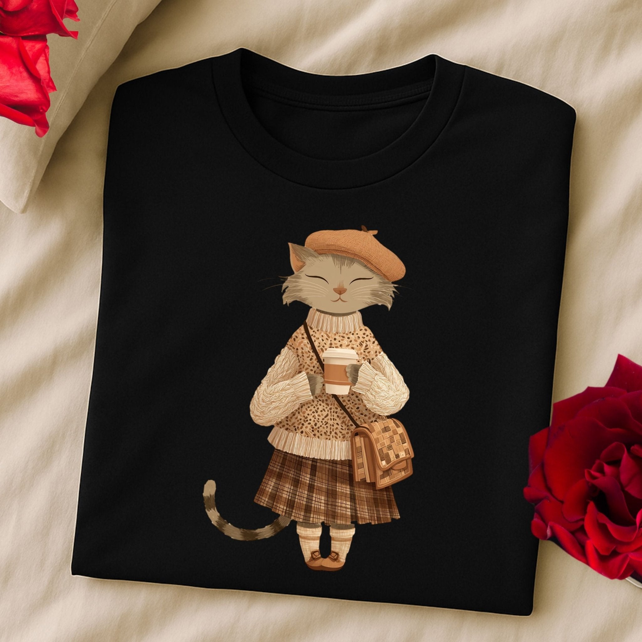 Plaid Skirt Fall Kitty Tee - Craig Michael Design