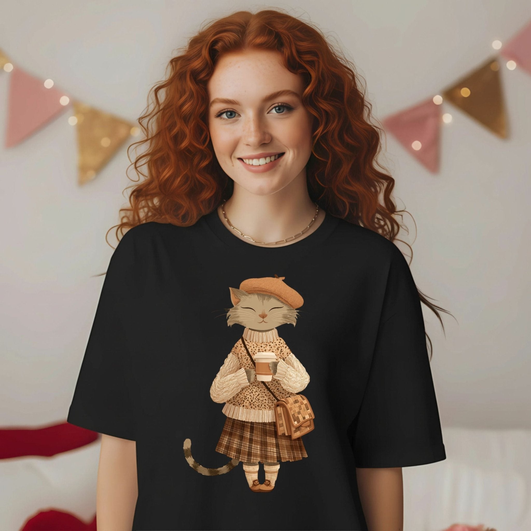 Plaid Skirt Fall Kitty Tee - Craig Michael Design