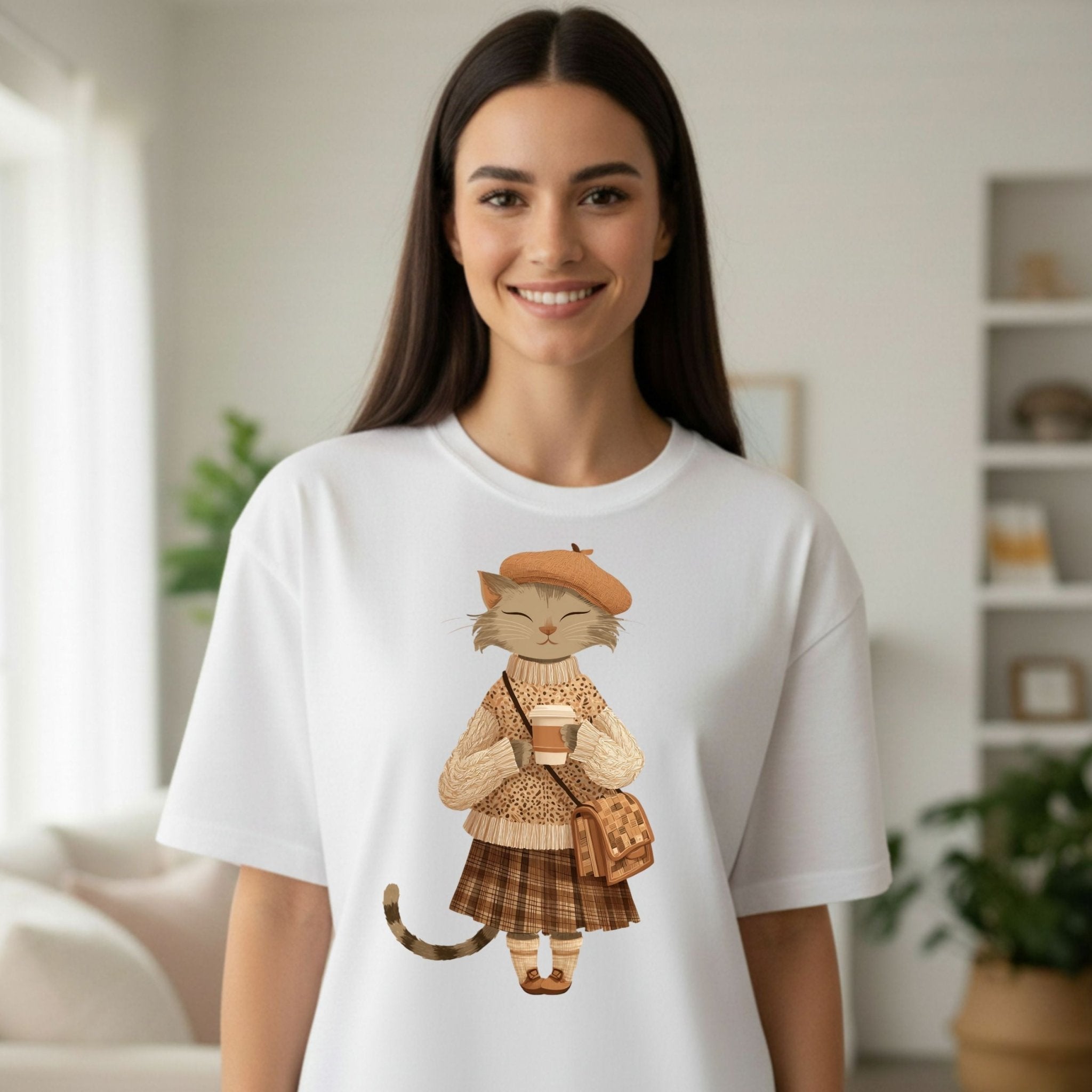 Plaid Skirt Fall Kitty Tee - Craig Michael Design