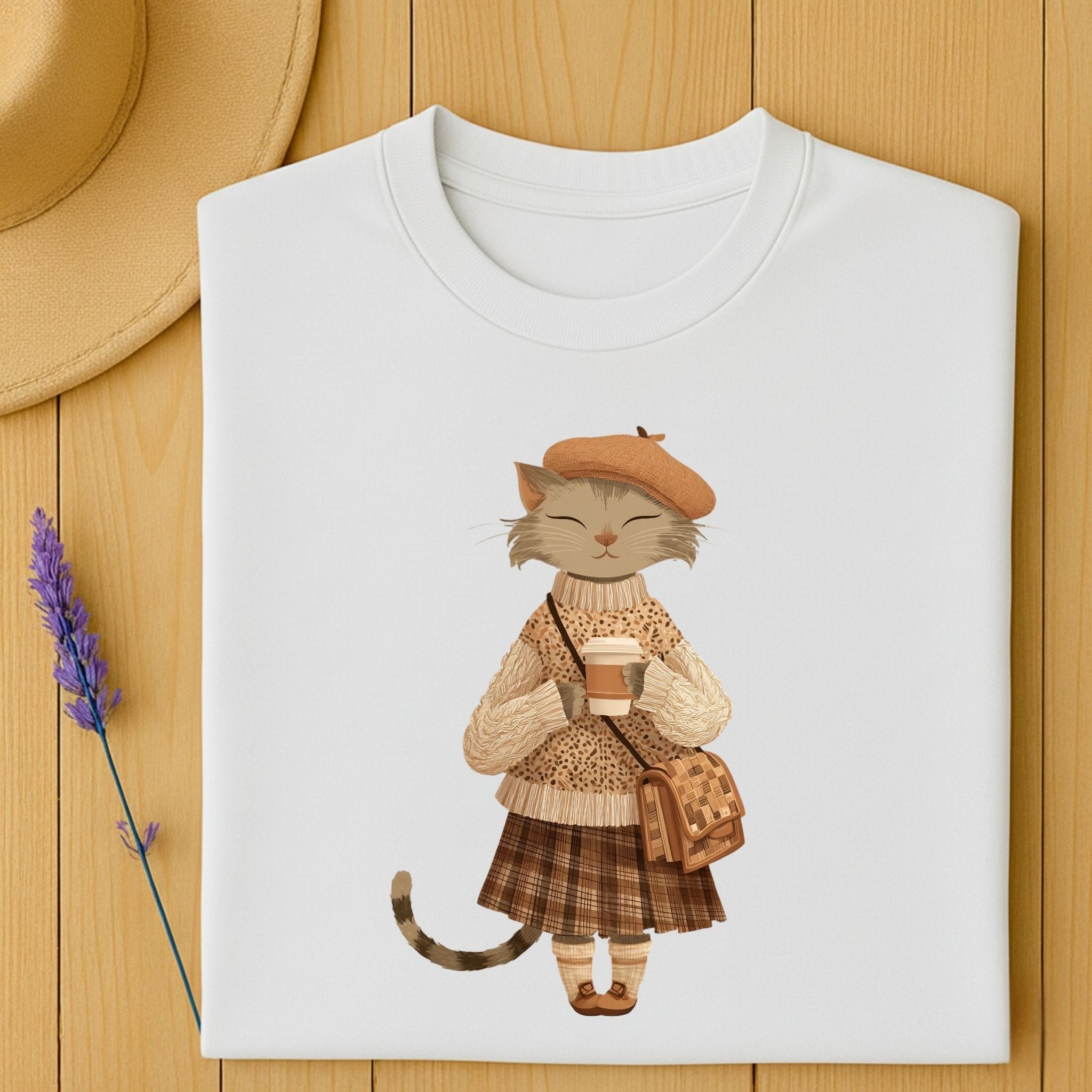 Plaid Skirt Fall Kitty Tee - Craig Michael Design