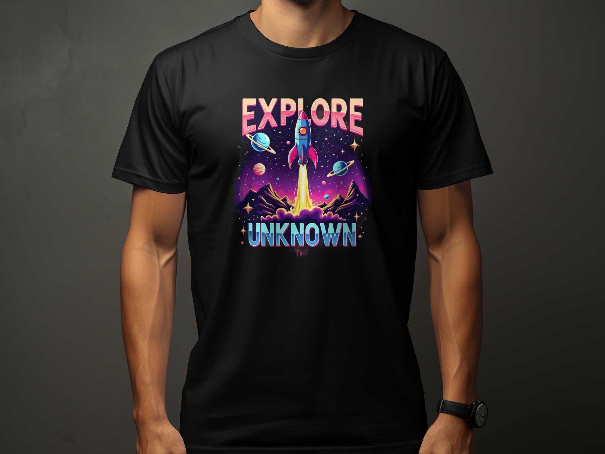 Retro Explore Unknown T-Shirt, Outer Space Adventure Tee, Rocket Launch Spacecraft Design, Cosmic Exploration Shirt, Fun Galaxy Tshirt - Craig Michael Design