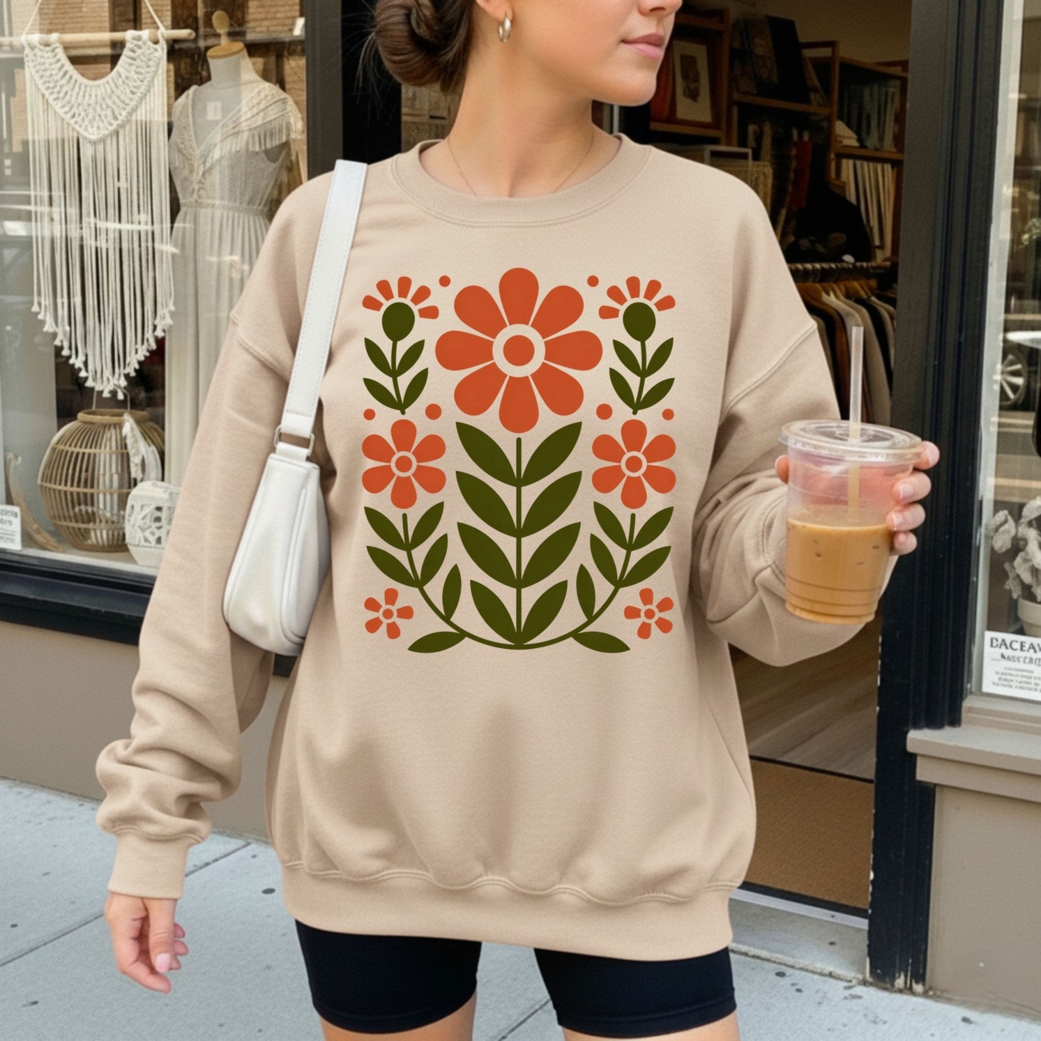 Retro Folk Floral Sweatshirt - Craig Michael Design