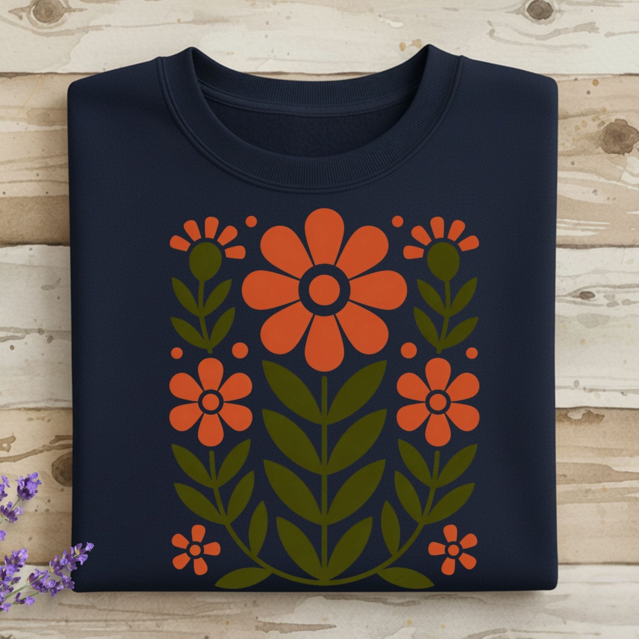 Retro Folk Floral Sweatshirt - Craig Michael Design