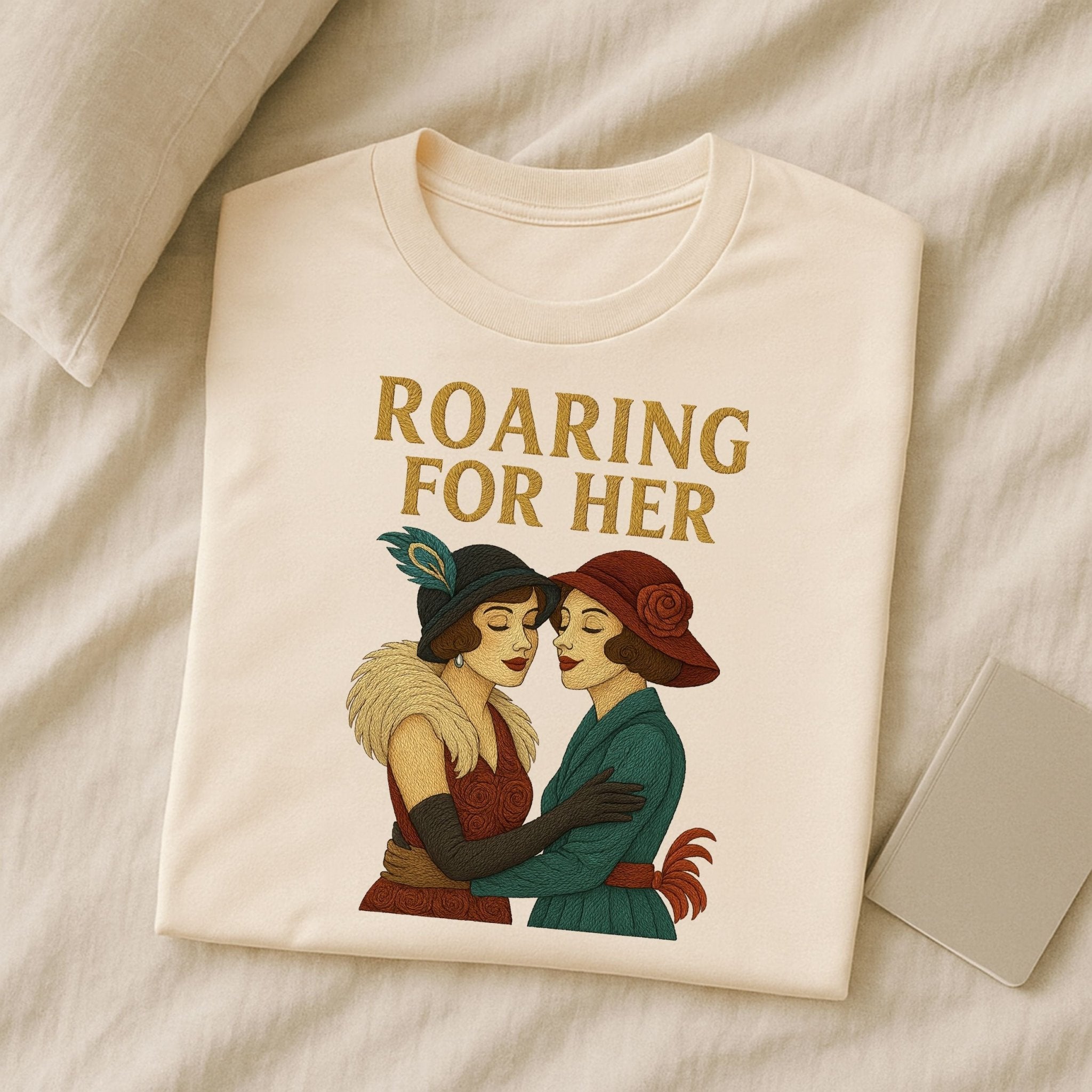 Roaring for Her – 1920s Flapper Lesbian T-Shirt, Vintage Sapphic Gift - Craig Michael Design