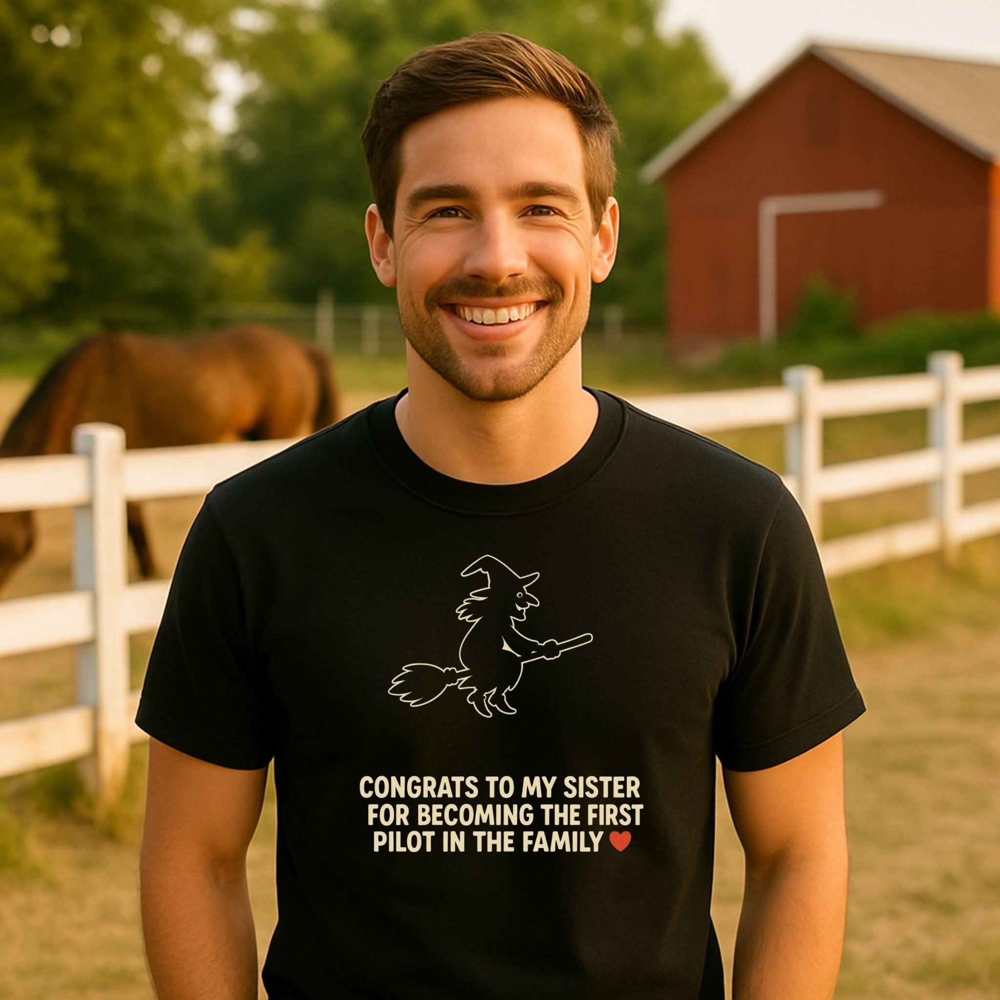 Sarcastic Sister Shirt, Witch Flying Joke Tee, Shady Family Humour T-Shirt - Craig Michael Design