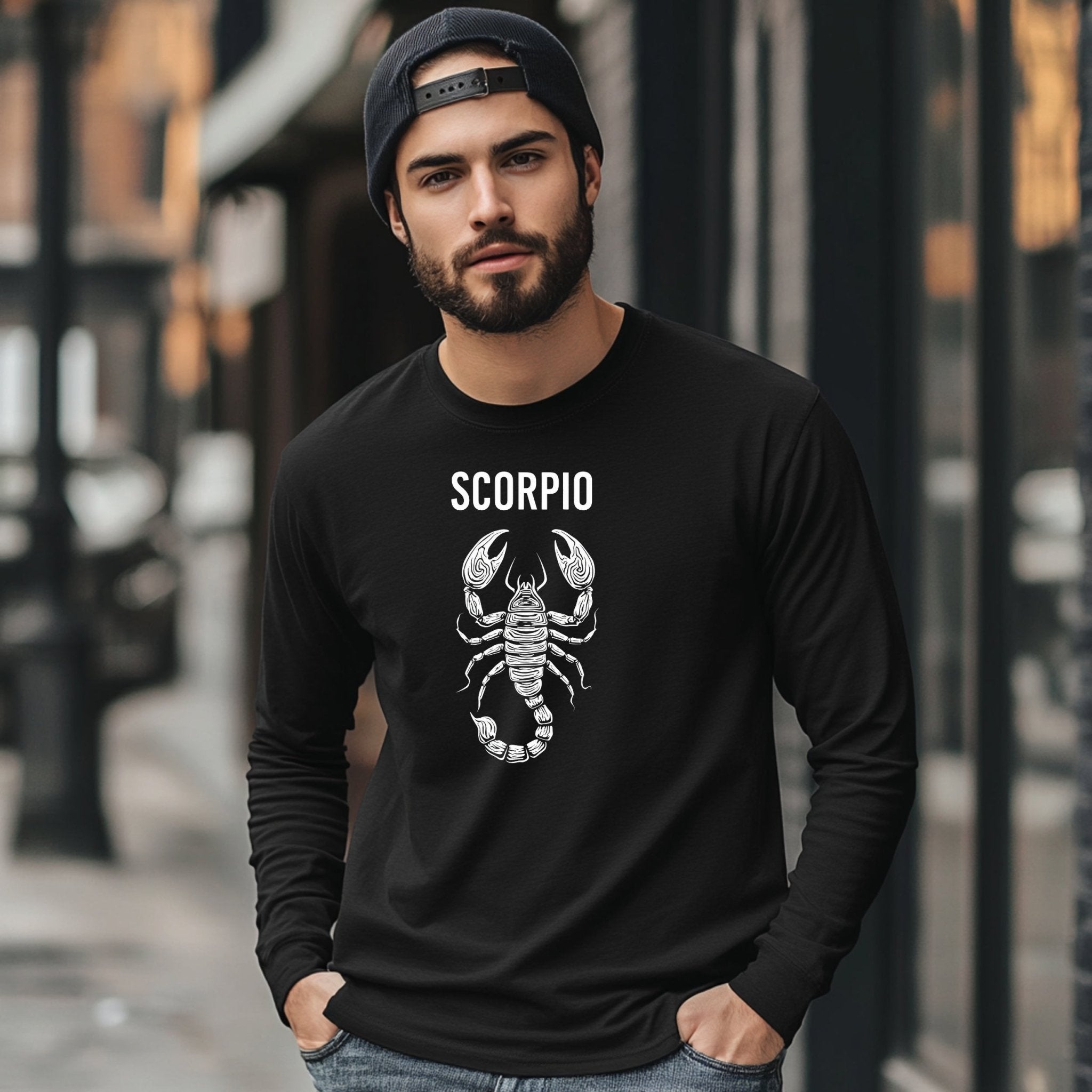 Scorpio Long Sleeve T-Shirt, Zodiac Sign Shirt, Astrology Graphic Tee, Astrological Sign apparel, Horoscope Shirt, Scorpio Gift - Craig Michael Design