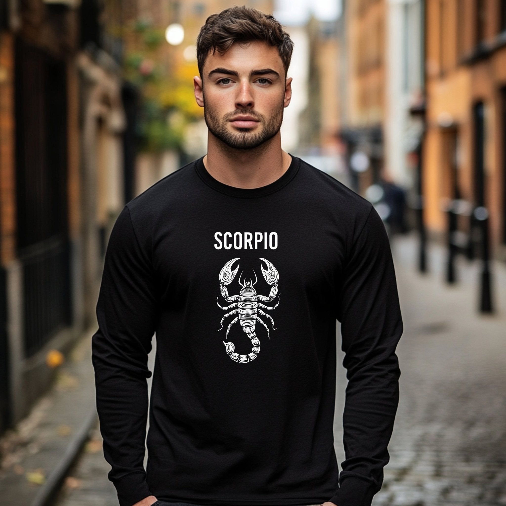 Scorpio Long Sleeve T-Shirt, Zodiac Sign Shirt, Astrology Graphic Tee, Astrological Sign apparel, Horoscope Shirt, Scorpio Gift - Craig Michael Design