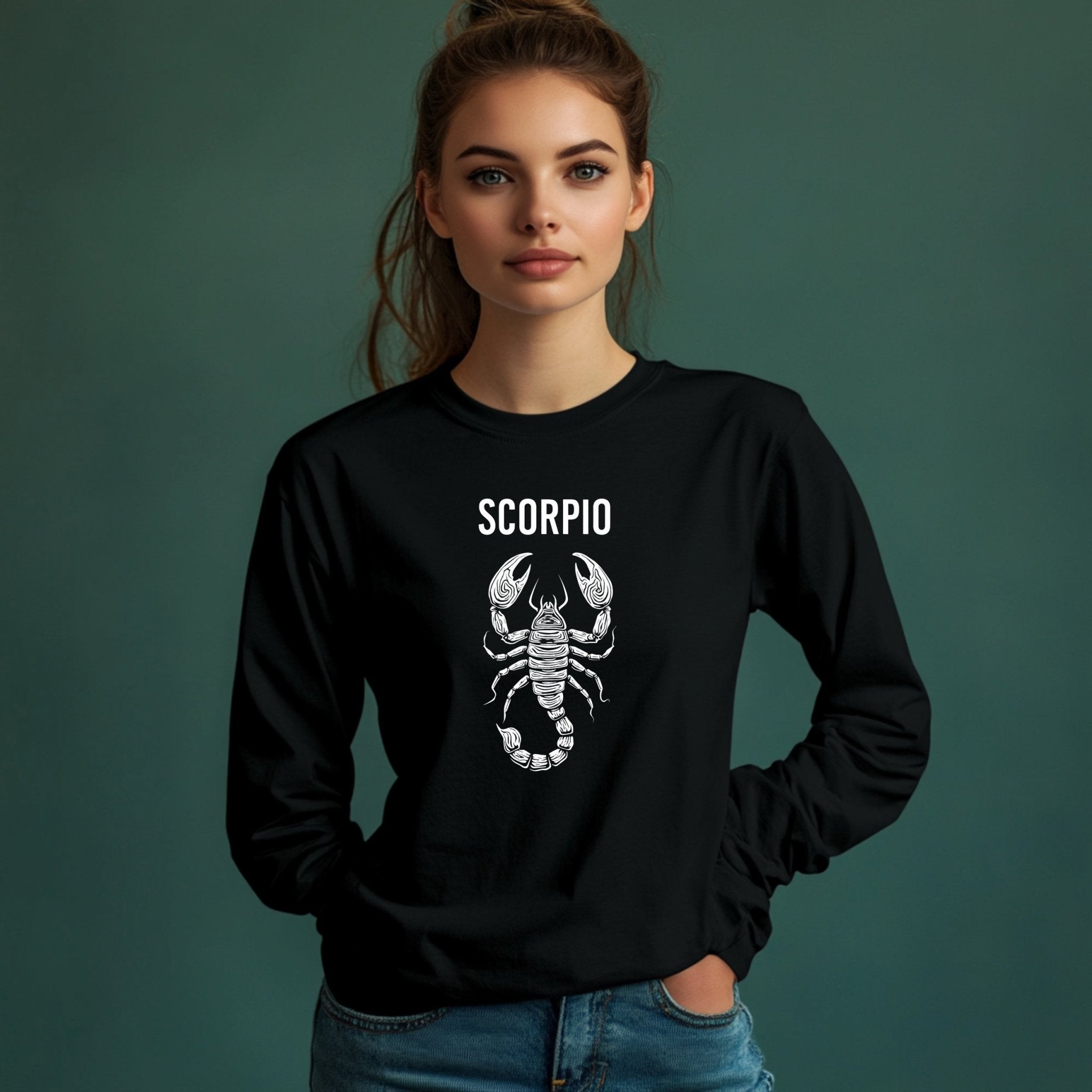 Scorpio Long Sleeve T-Shirt, Zodiac Sign Shirt, Astrology Graphic Tee, Astrological Sign apparel, Horoscope Shirt, Scorpio Gift - Craig Michael Design