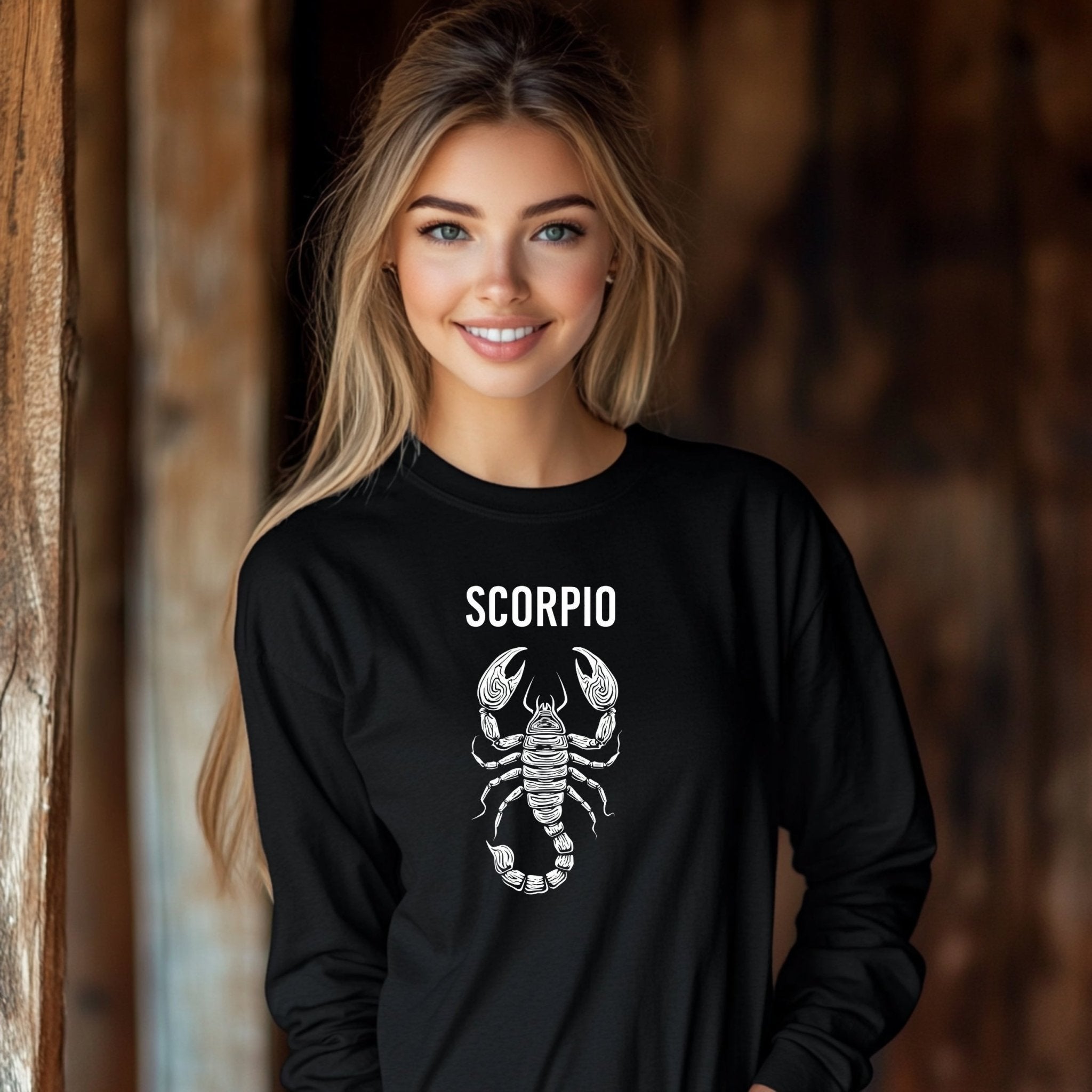 Scorpio Long Sleeve T-Shirt, Zodiac Sign Shirt, Astrology Graphic Tee, Astrological Sign apparel, Horoscope Shirt, Scorpio Gift - Craig Michael Design