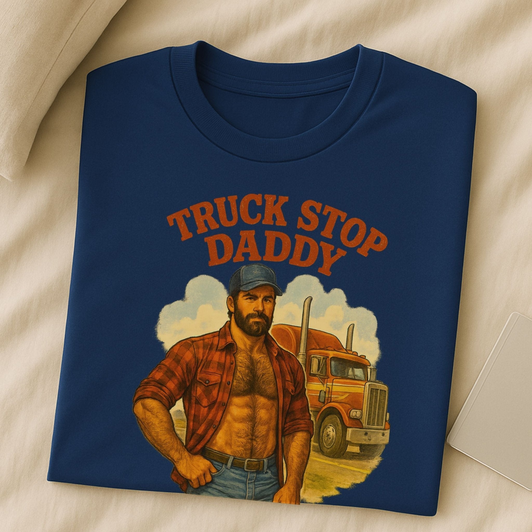 Sexy Gay Trucker Shirt — Muscle Fetish Tee for Him, Roadside Daddy Top, Truck Stop Daddy - Craig Michael Design