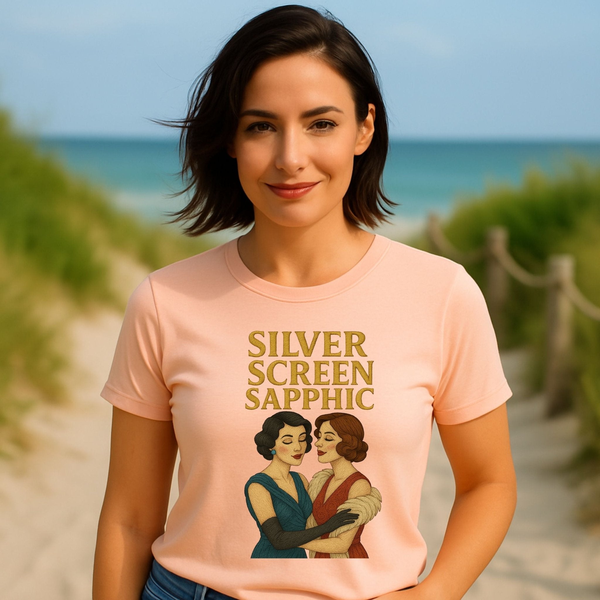 Silver Screen Sapphic – Vintage Hollywood Lesbian T-Shirt - Craig Michael Design