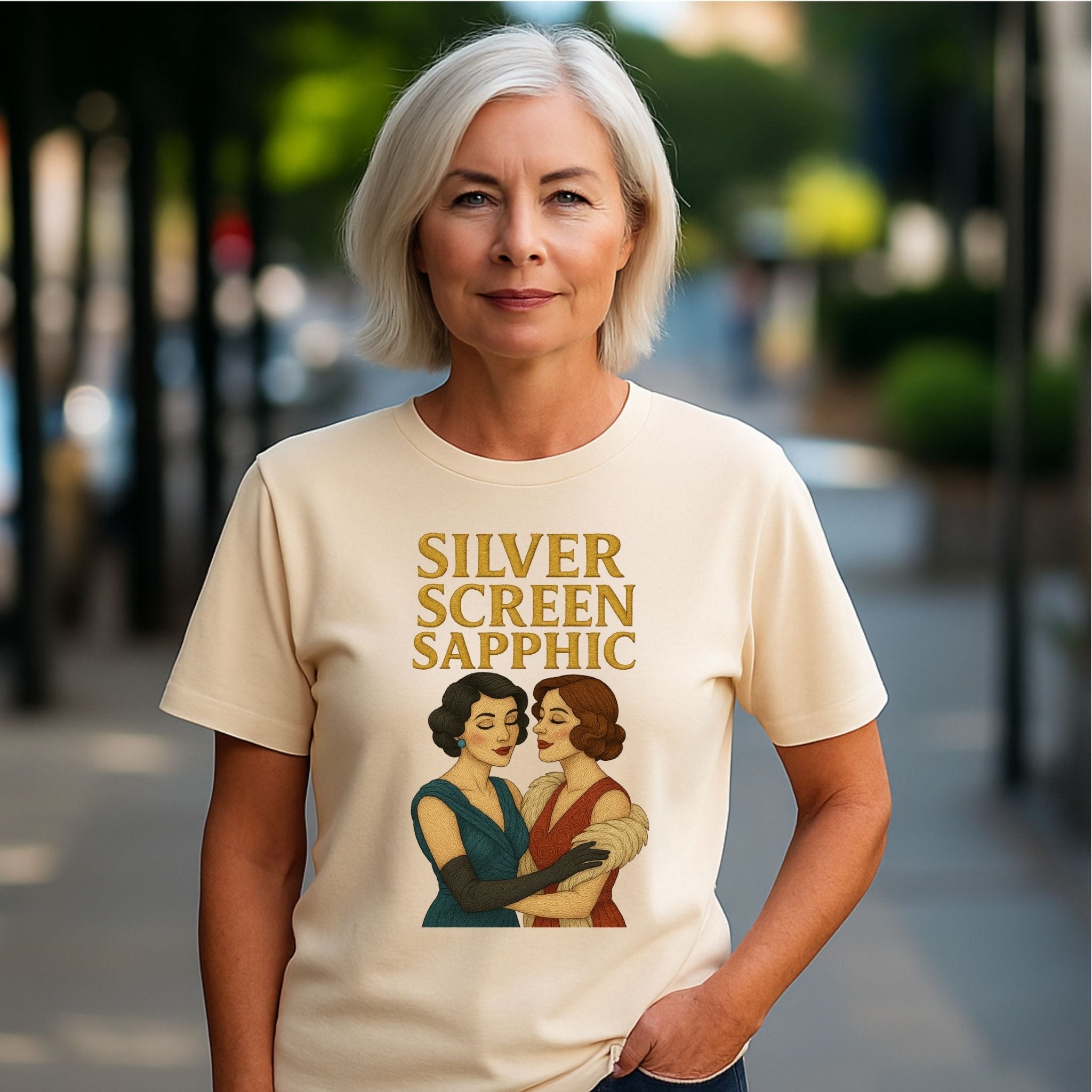 Silver Screen Sapphic – Vintage Hollywood Lesbian T-Shirt - Craig Michael Design