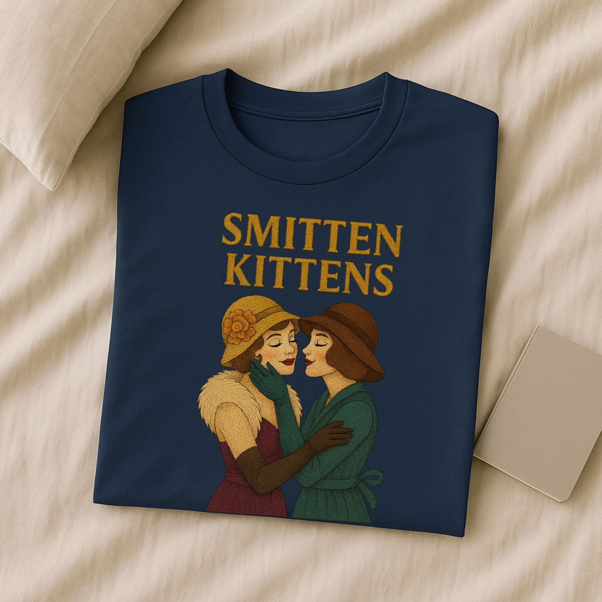 Smitten Kittens – Vintage Lesbian T-Shirt, Romantic Sapphic Gift - Craig Michael Design