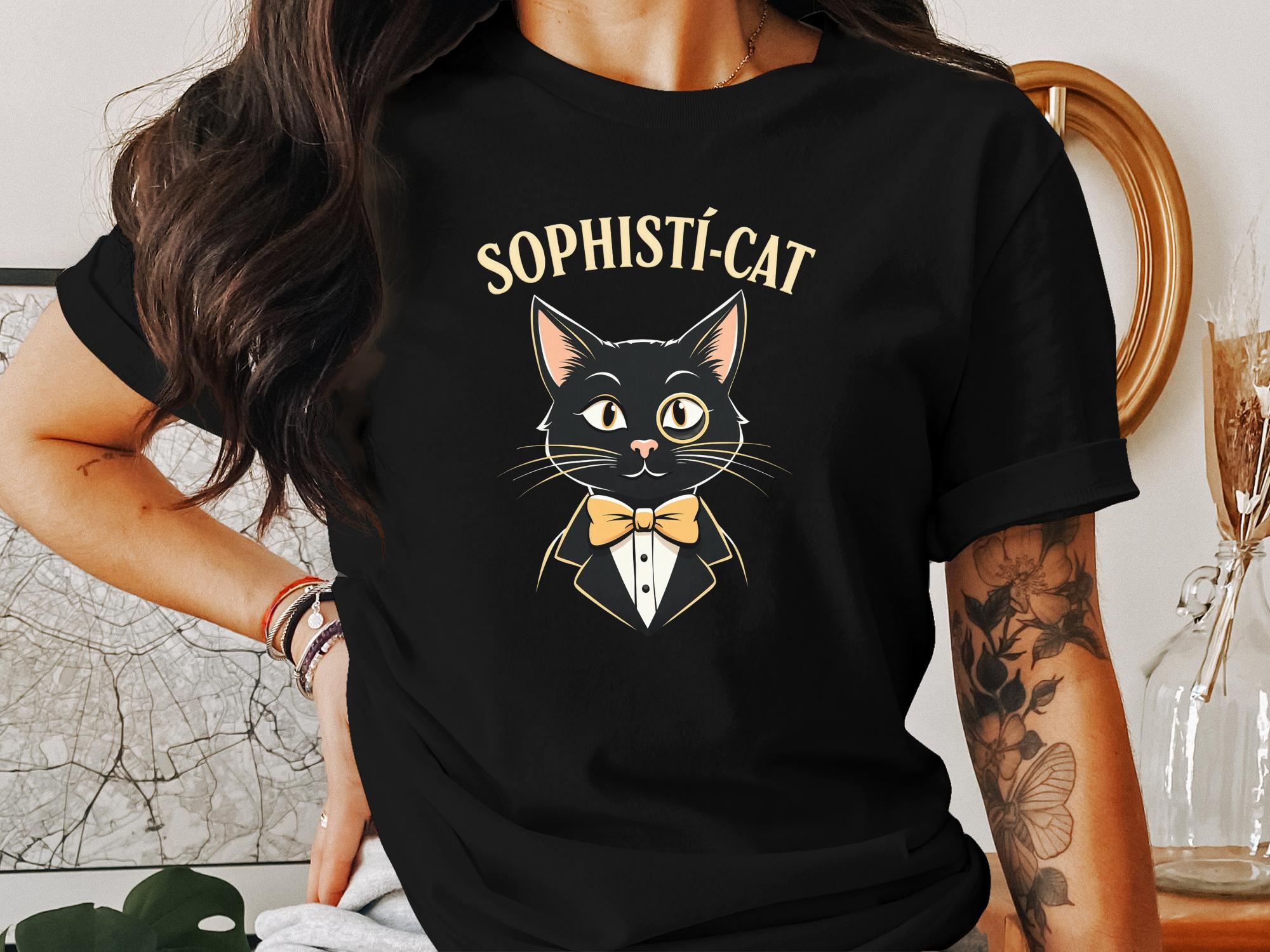 Sophisti - Cat T-Shirt, Cute Cat Graphic Tee, Funny Cat Lover Gift, Adorable Cat Wearing Tuxedo, Unique Cat Illustration Shirt - Craig Michael Design