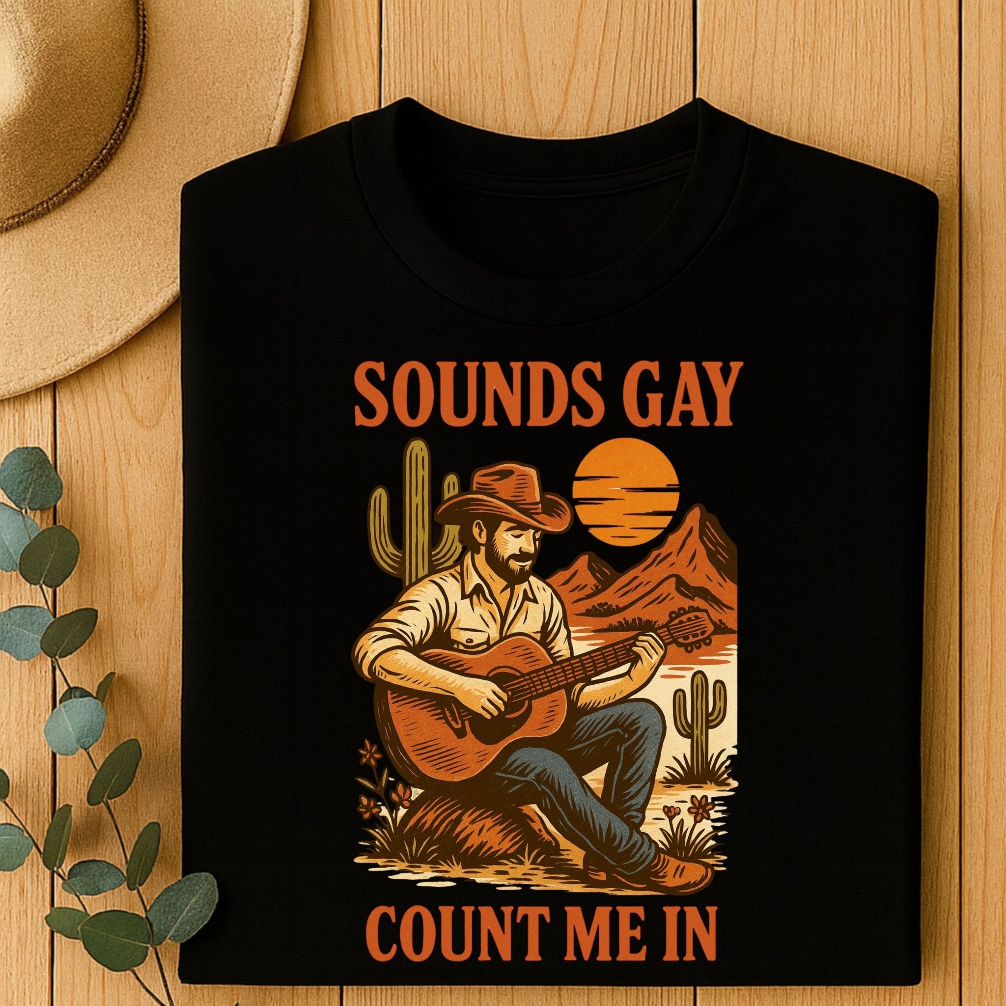 Sounds Gay Count Me In Shirt, Gay Cowboy Guitar T Shirt - Craig Michael Design