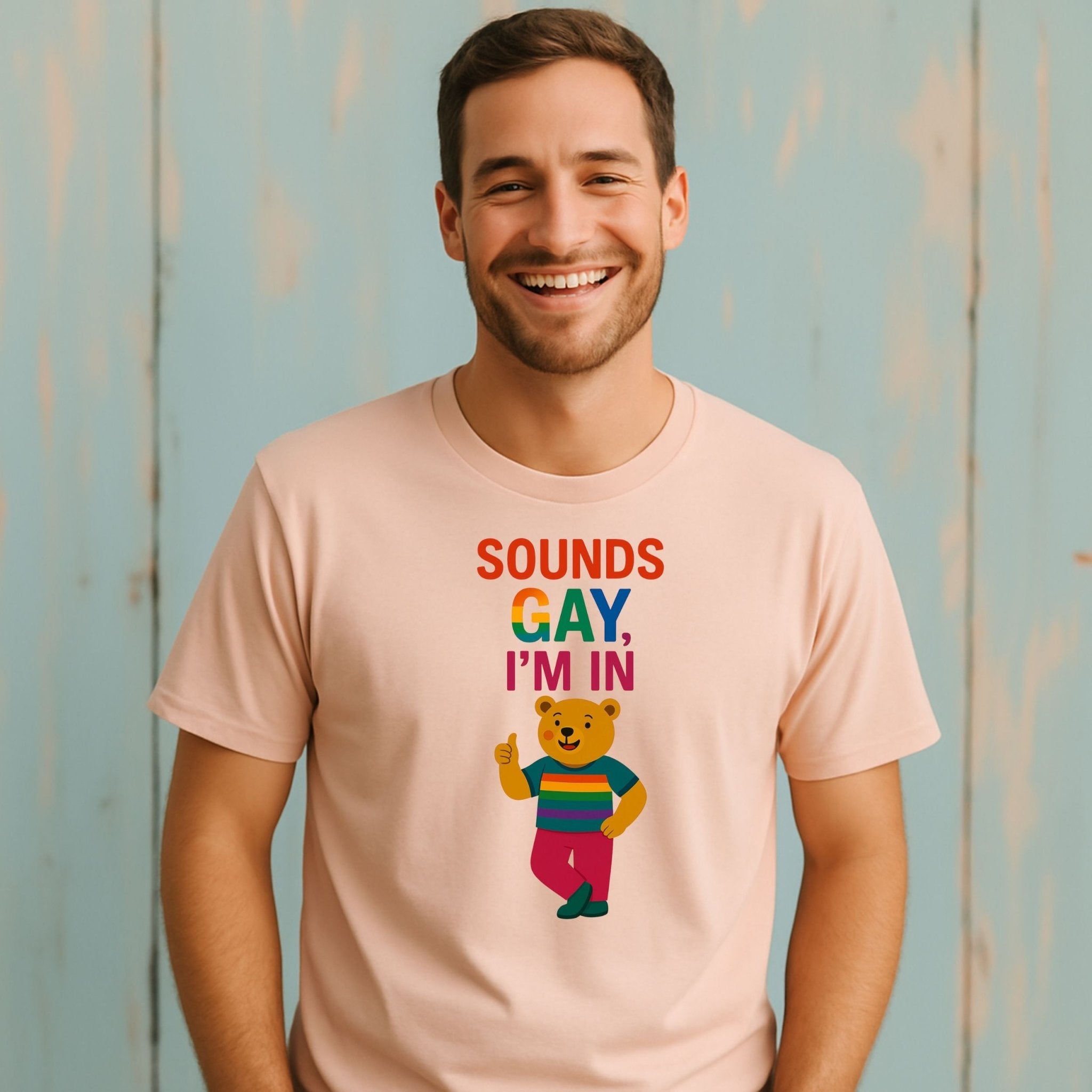 Sounds Gay I’m In Shirt, Funny Rainbow Bear LGBTQ Tee, Pride Parade T-Shirt for Him - Craig Michael Design