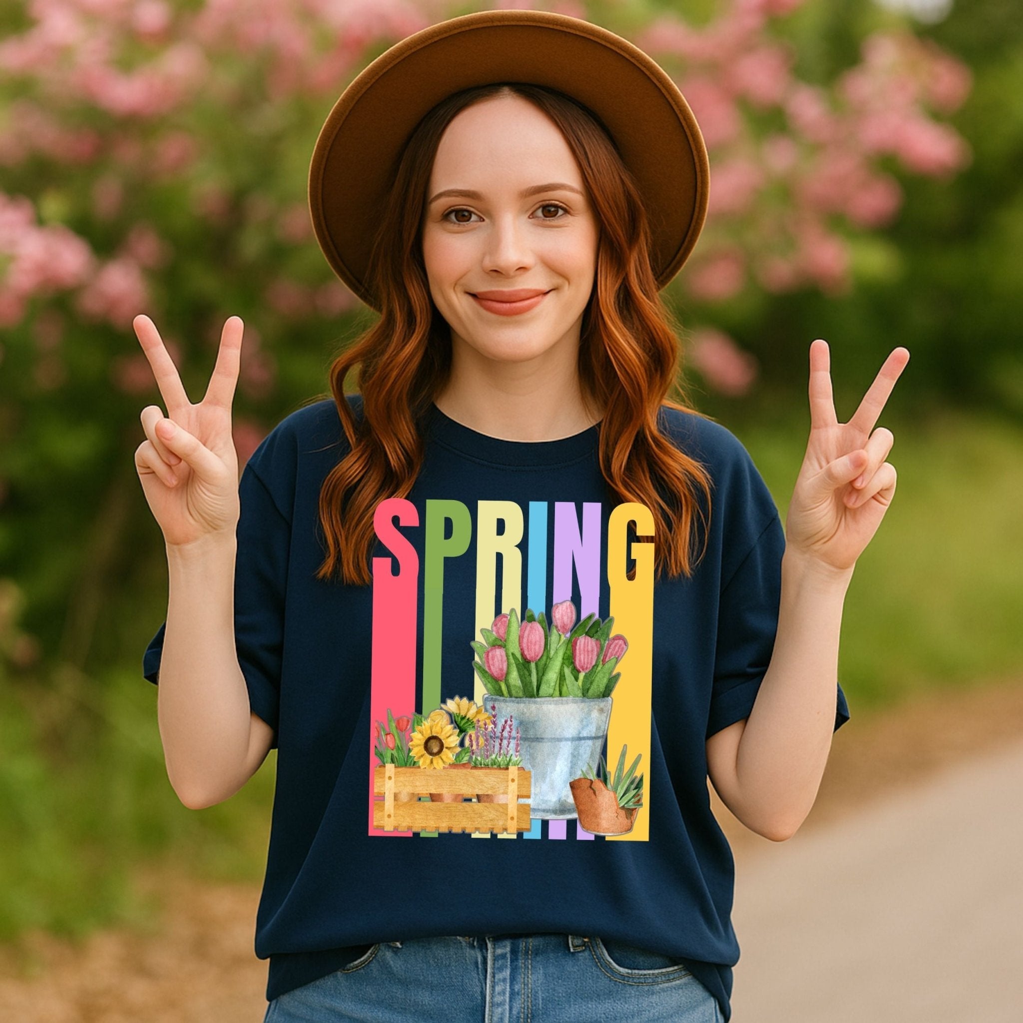 Spring Fashion T-Shirt, Pastel Flower Tee - Craig Michael Design