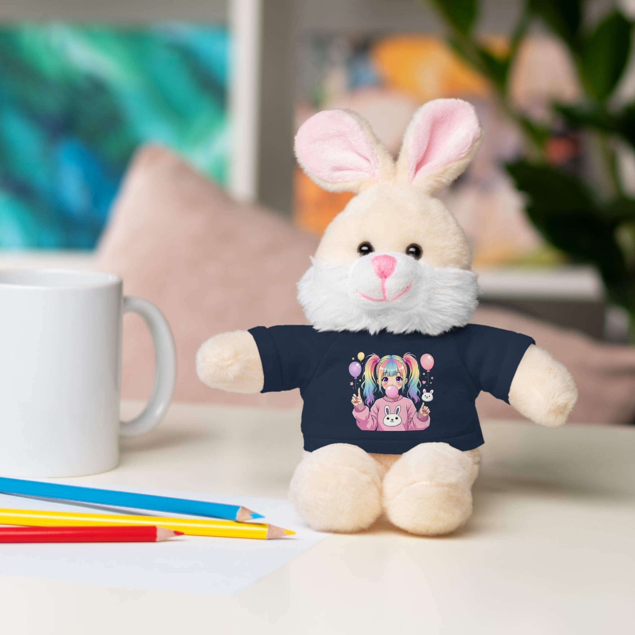 Stuffed Toy Wearing Kawaii Harajuku T-Shirt – Adorable Plush Buddy, Perfect Gift for Kids, Cute Cuddle Companion for Holidays & Special Occasions - Craig Michael Design