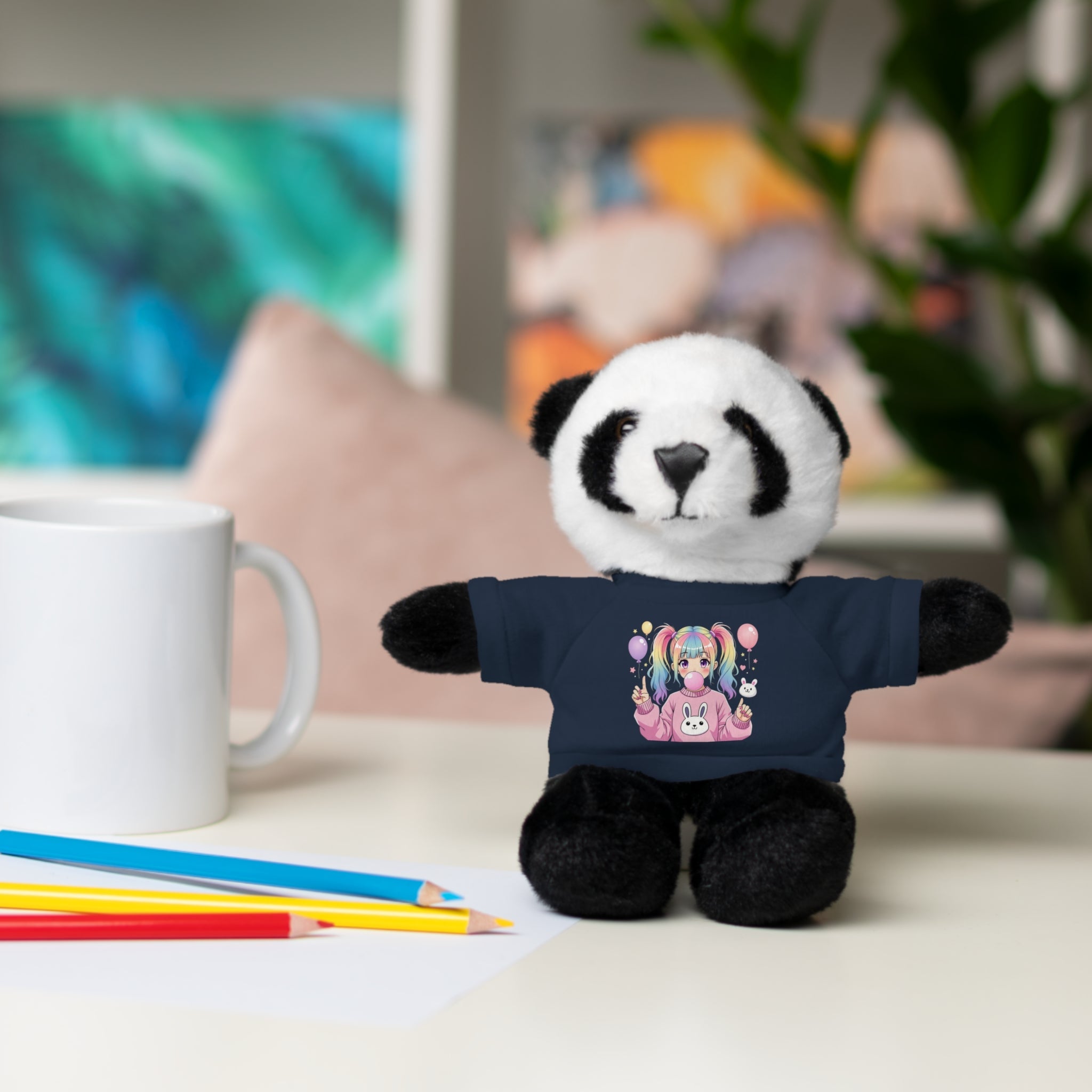 Stuffed Toy Wearing Kawaii Harajuku T-Shirt – Adorable Plush Buddy, Perfect Gift for Kids, Cute Cuddle Companion for Holidays & Special Occasions - Craig Michael Design