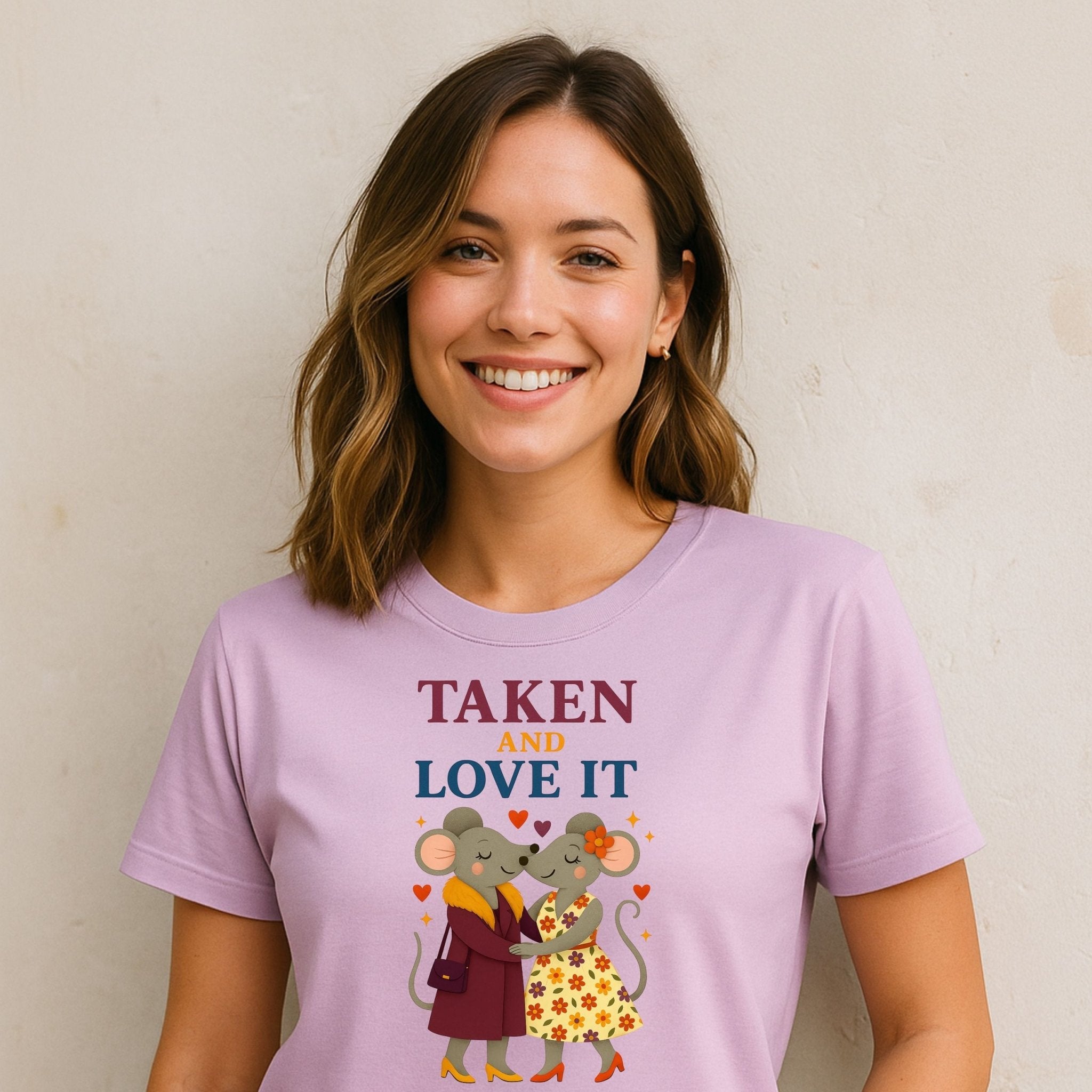 Taken And Love It Cartoon Mice In Love Couples T-Shirt - Craig Michael Design
