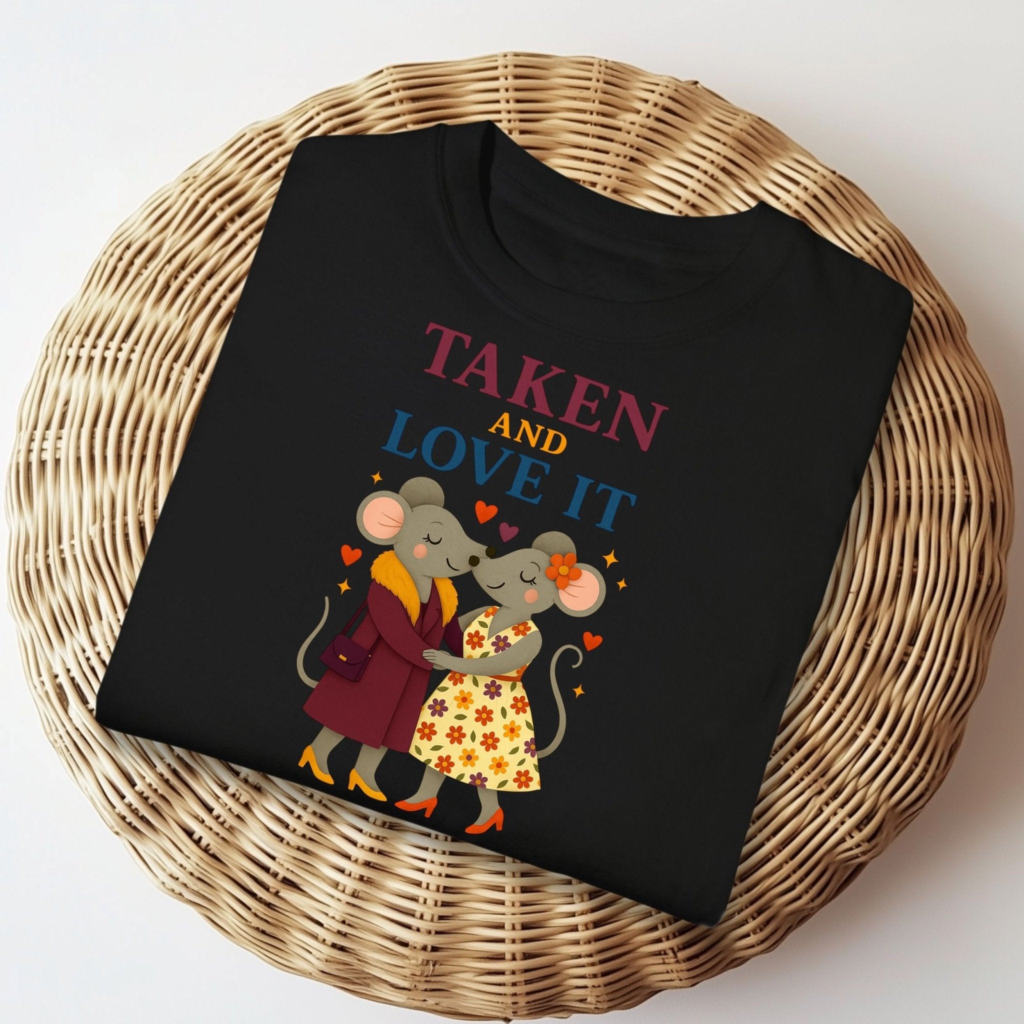 Taken And Love It Cartoon Mice In Love Couples T-Shirt - Craig Michael Design
