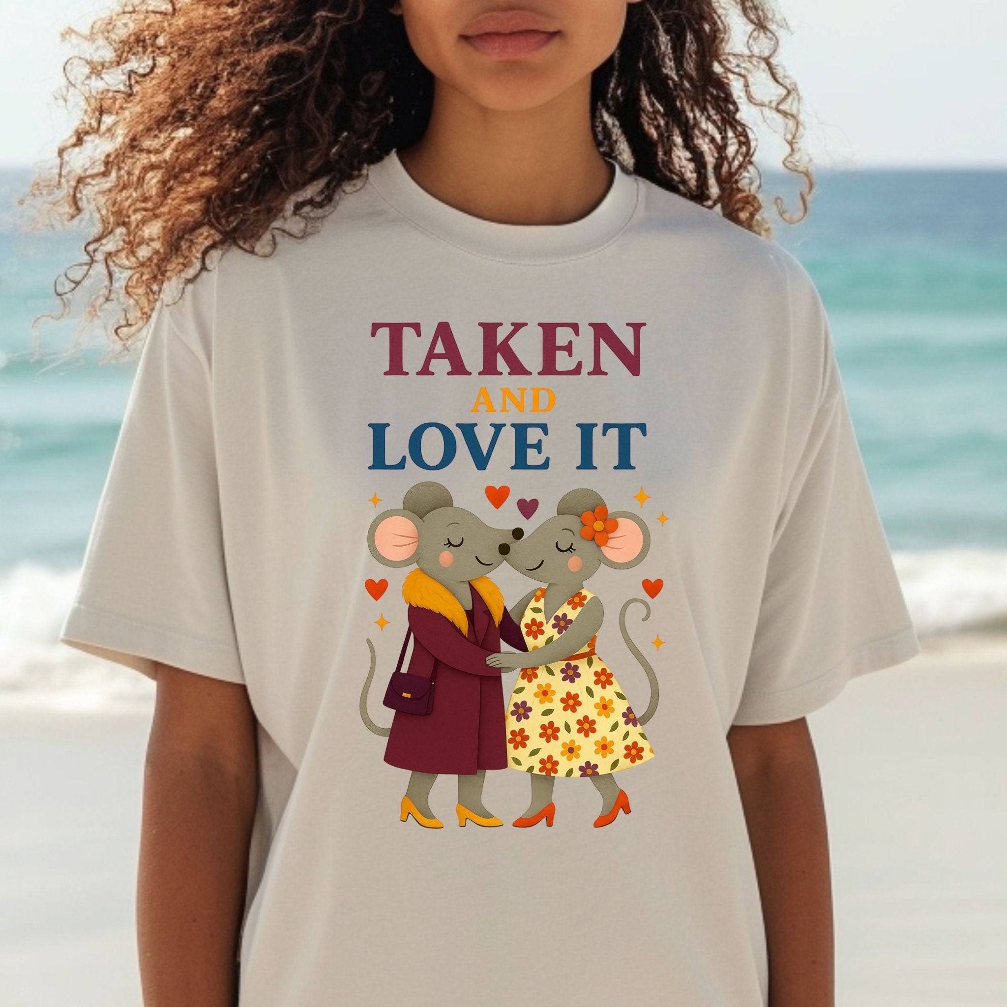 Taken And Love It Cartoon Mice In Love Couples T-Shirt - Craig Michael Design