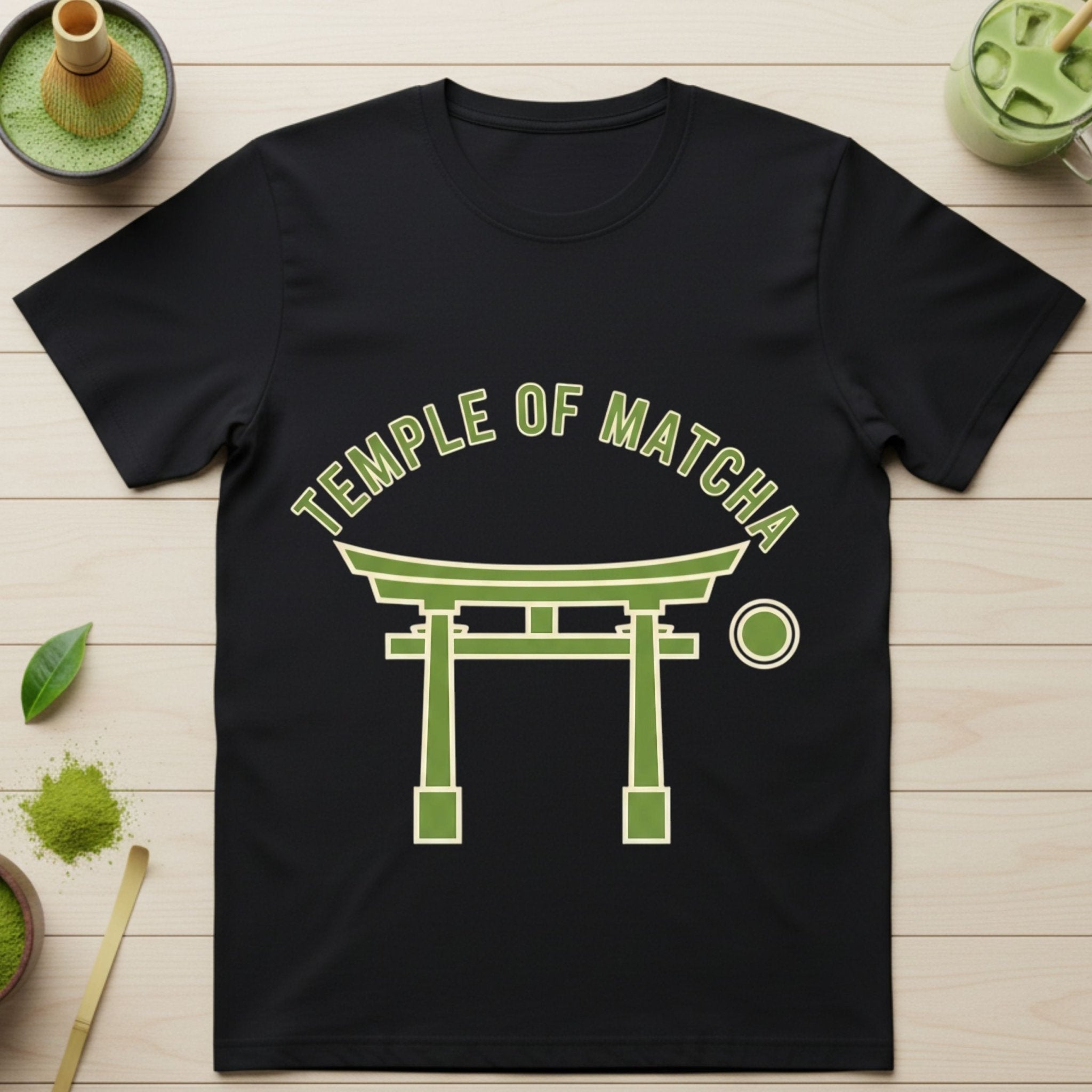 Temple of Matcha T-Shirt, Japanese Torii Gate Tee, Matcha Lover Gift, Unique Tea Shirt, Japanese Culture Shirt, Minimalist T-Shirt, Tea - Craig Michael Design