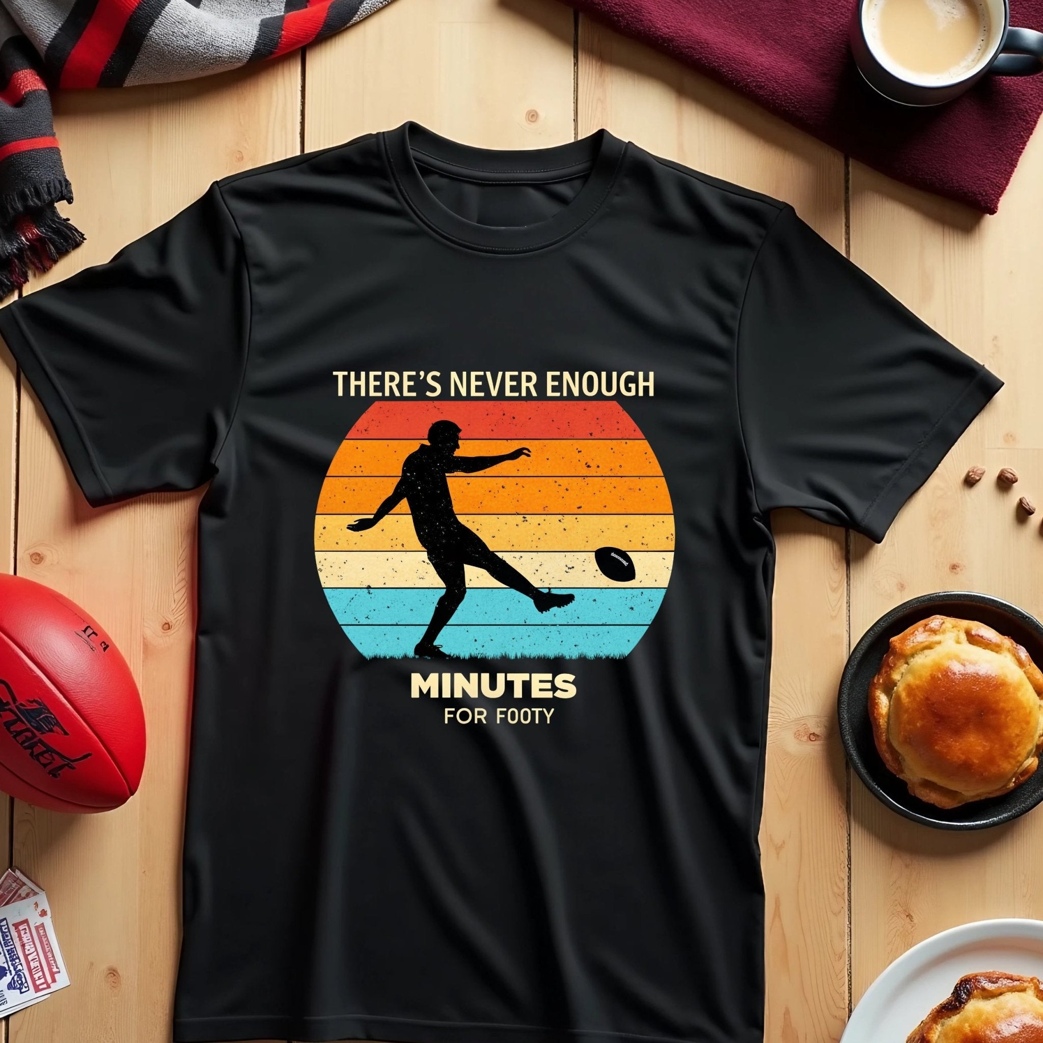 There's Never Enough Minutes for Footy Retro Vintage T-Shirt, Aussie Rules Football Fan Shirt, Perfect Gift for Footy Lovers, Unique Tee - Craig Michael Design