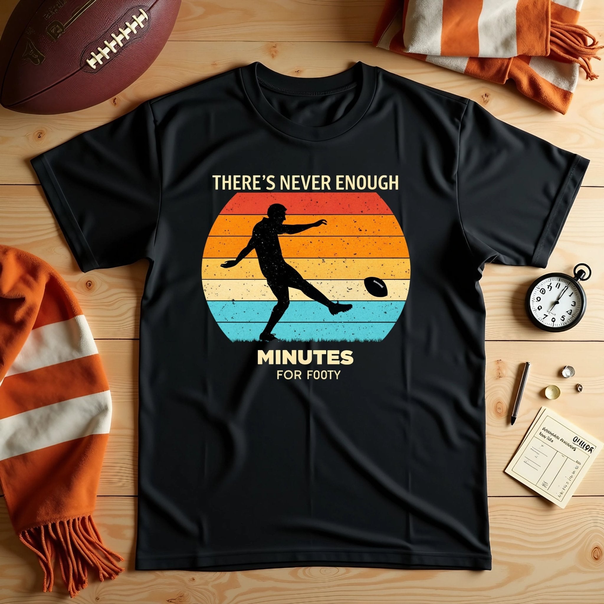 There's Never Enough Minutes for Footy Retro Vintage T-Shirt, Aussie Rules Football Fan Shirt, Perfect Gift for Footy Lovers, Unique Tee - Craig Michael Design