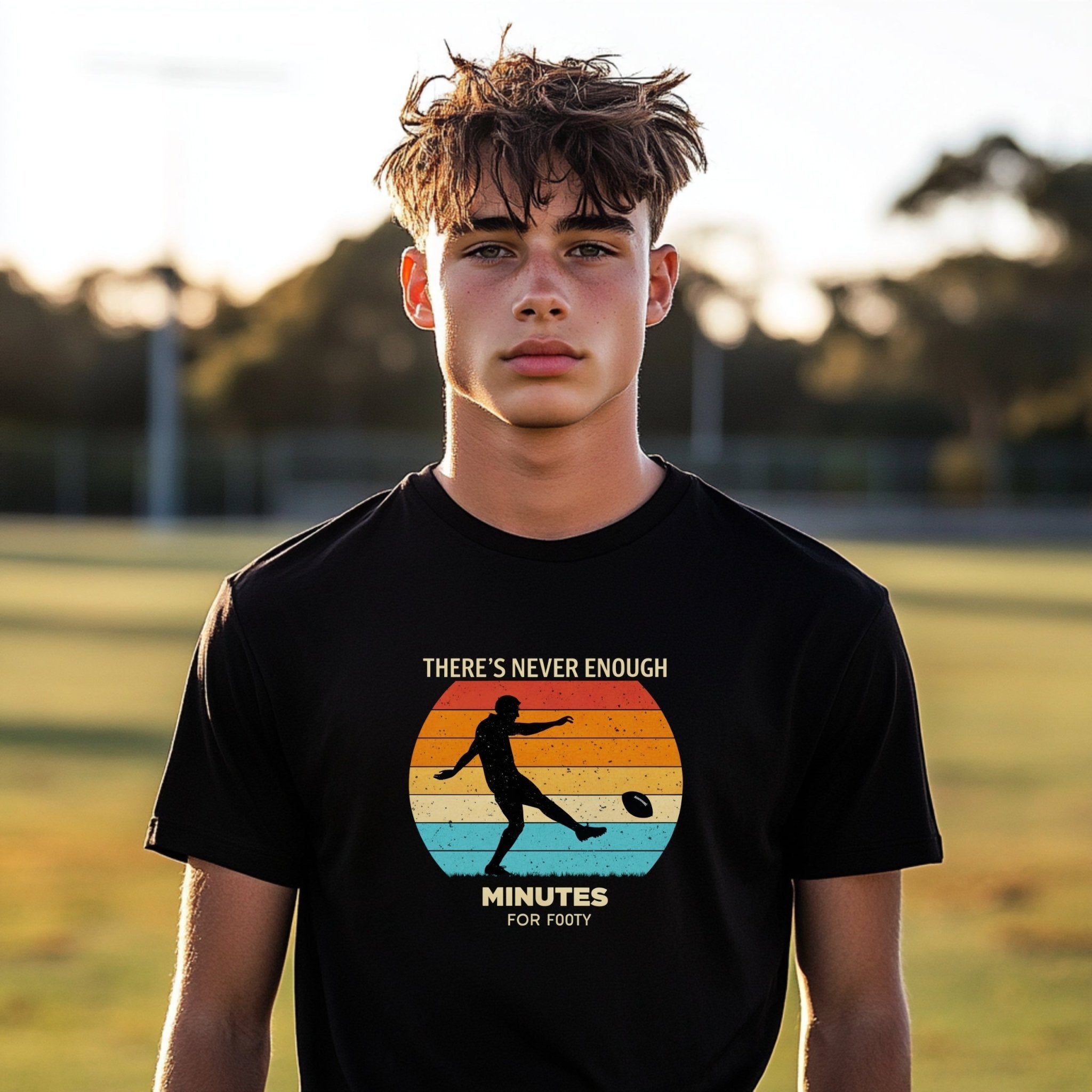 There's Never Enough Minutes for Footy Retro Vintage T-Shirt, Aussie Rules Football Fan Shirt, Perfect Gift for Footy Lovers, Unique Tee - Craig Michael Design