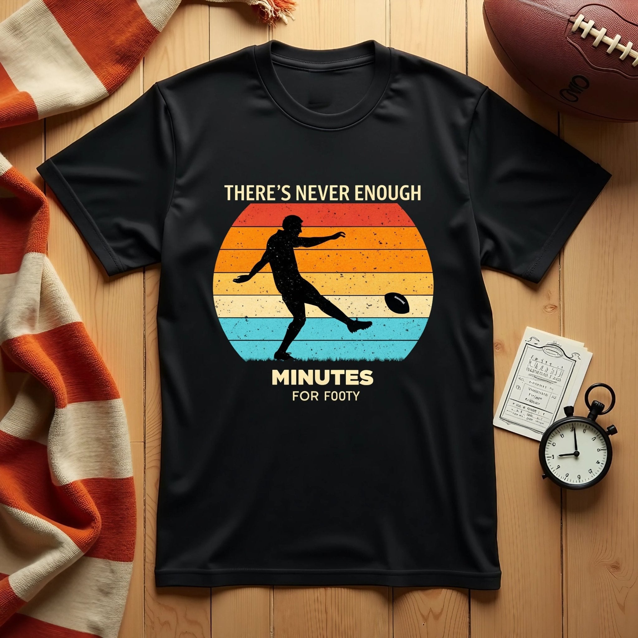 There's Never Enough Minutes for Footy Retro Vintage T-Shirt, Aussie Rules Football Fan Shirt, Perfect Gift for Footy Lovers, Unique Tee - Craig Michael Design