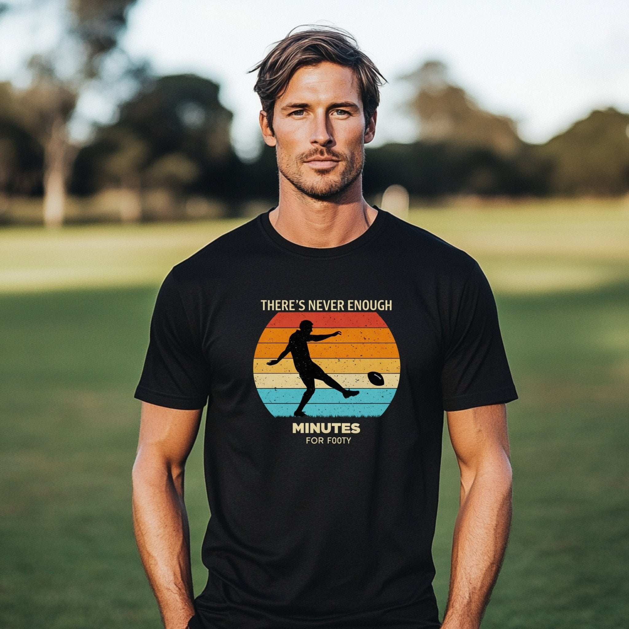 There's Never Enough Minutes for Footy Retro Vintage T-Shirt, Aussie Rules Football Fan Shirt, Perfect Gift for Footy Lovers, Unique Tee - Craig Michael Design