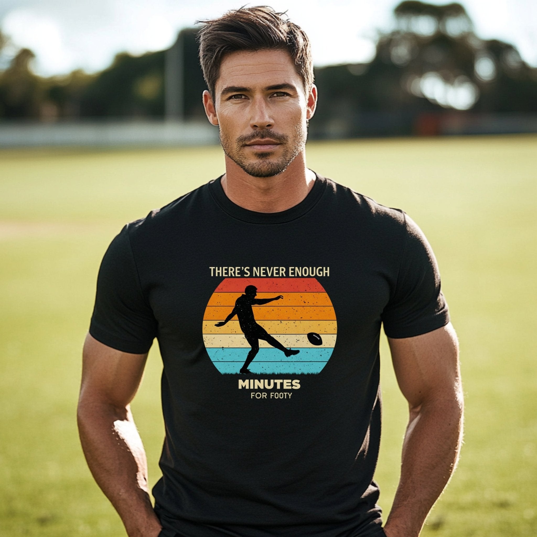 There's Never Enough Minutes for Footy Retro Vintage T-Shirt, Aussie Rules Football Fan Shirt, Perfect Gift for Footy Lovers, Unique Tee - Craig Michael Design