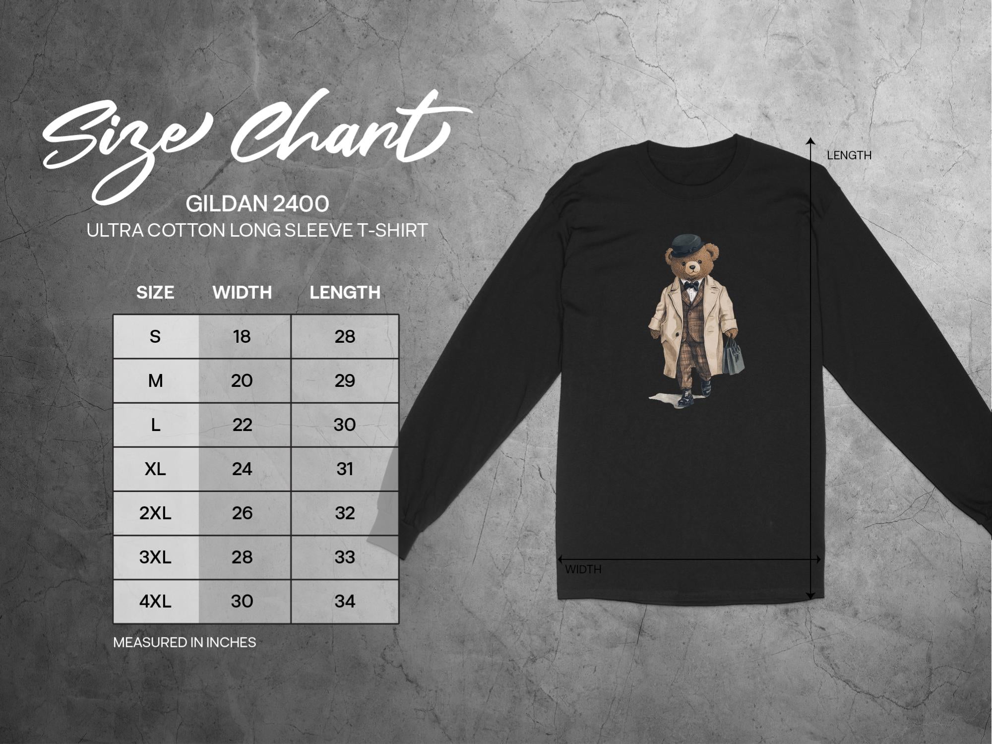 Trendy Bear Wearing Suit Graphic Long Sleeve T-Shirt, Cute Bear in Coat T-Shirt, Vintage Bear Tee, Fashionable Bear Shirt - Craig Michael Design