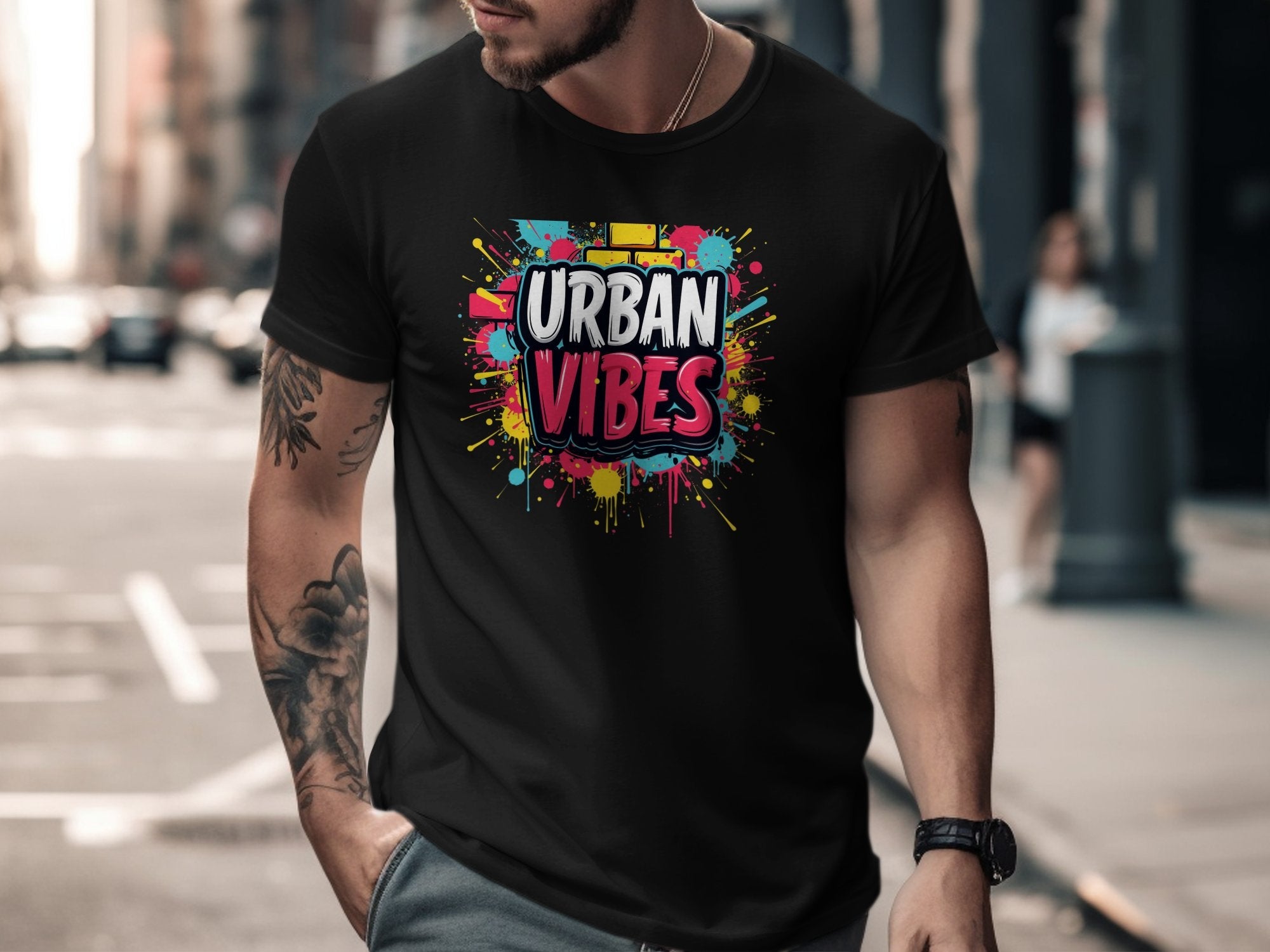 Trendy Urban Vibes Graphic Tee, Colorful Streetwear T Shirt, Modern Urban Art Shirt, Bold Urban Vibes Design Tee - Craig Michael Design