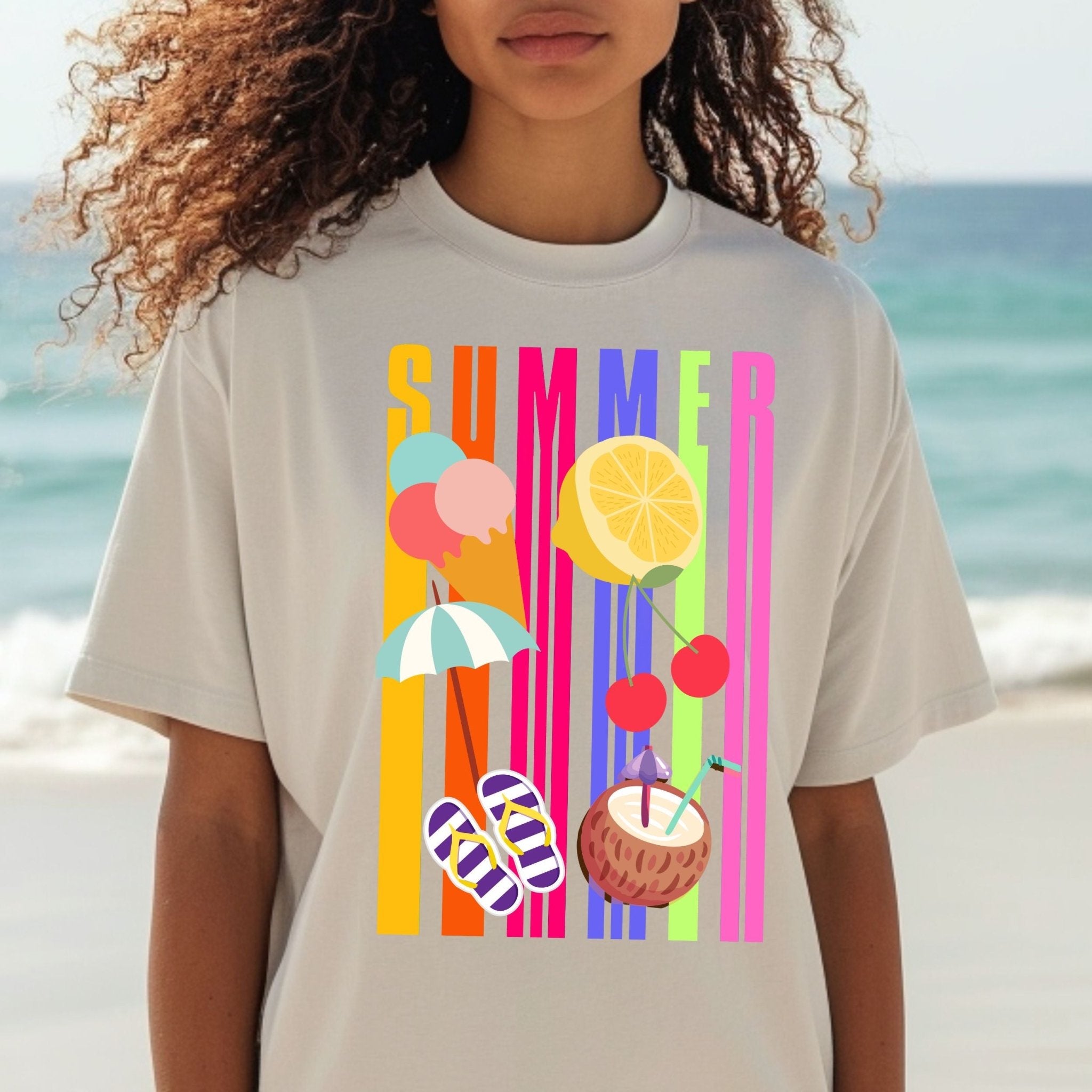 Tropical Summer T-Shirt, Colourful Fruit Beach Shirt, Fun Holiday Tee - Craig Michael Design