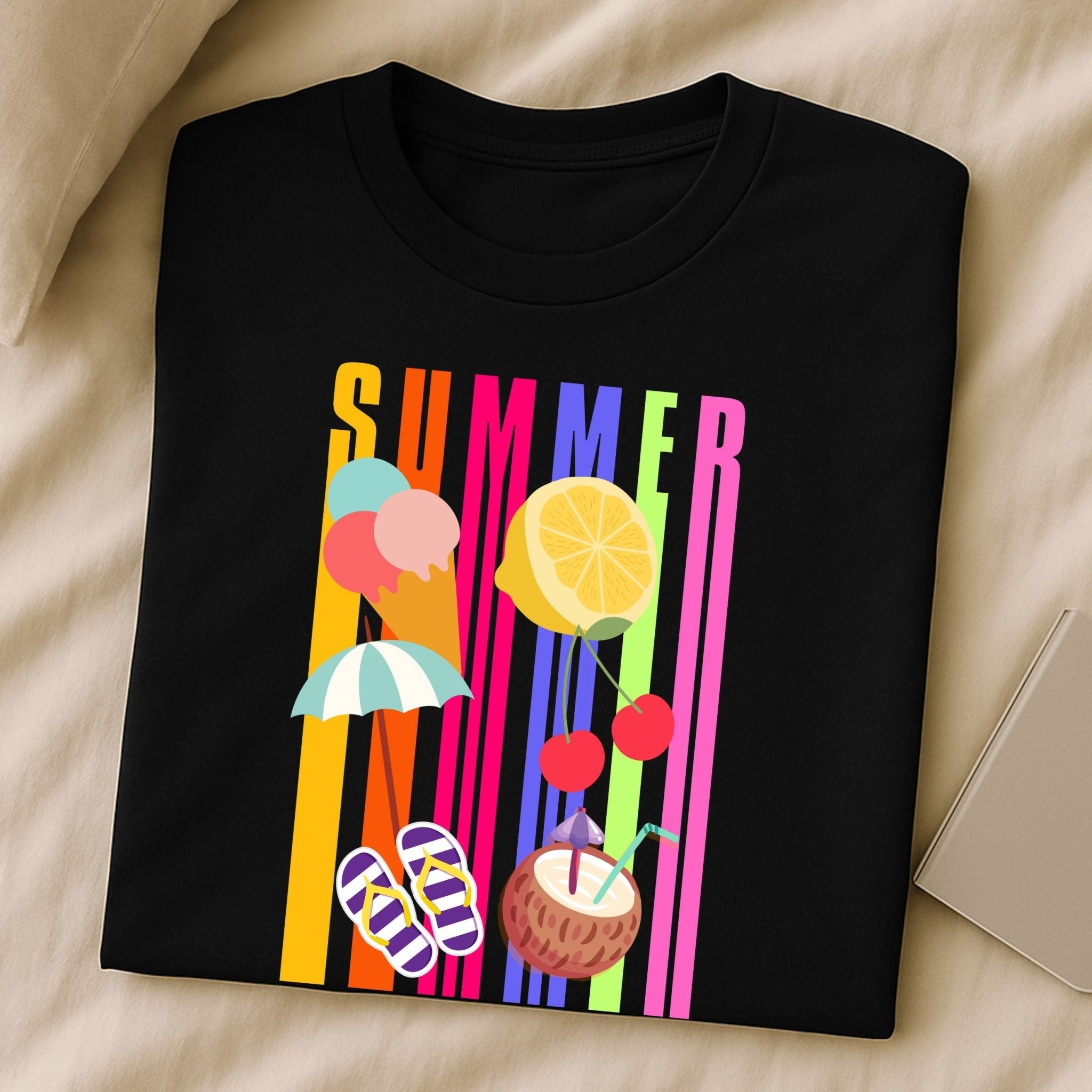 Tropical Summer T-Shirt, Colourful Fruit Beach Shirt, Fun Holiday Tee - Craig Michael Design