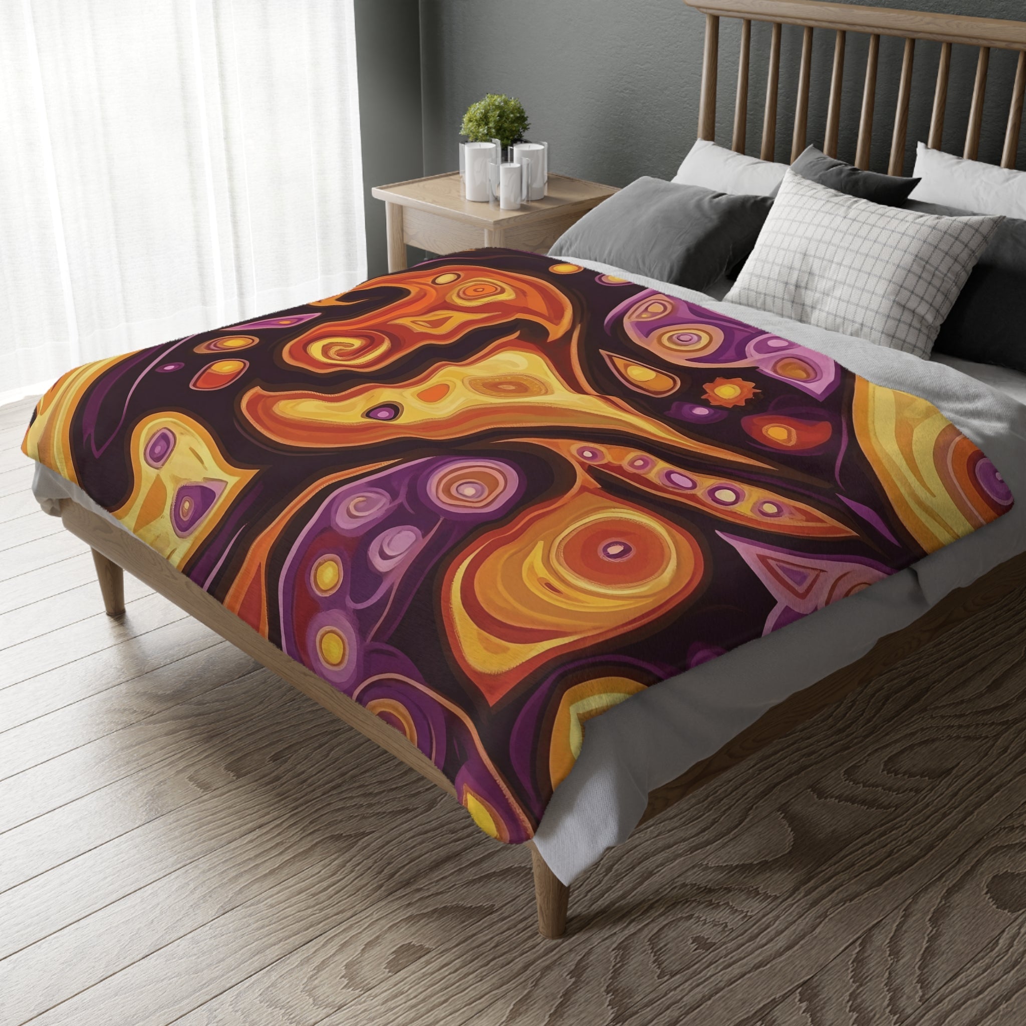 Unique Abstract Art Blanket, Colourful Swirl Pattern Throw Blanket, Cozy Home Decor Blanket, Vibrant Design Bedding Accessory - Craig Michael Design