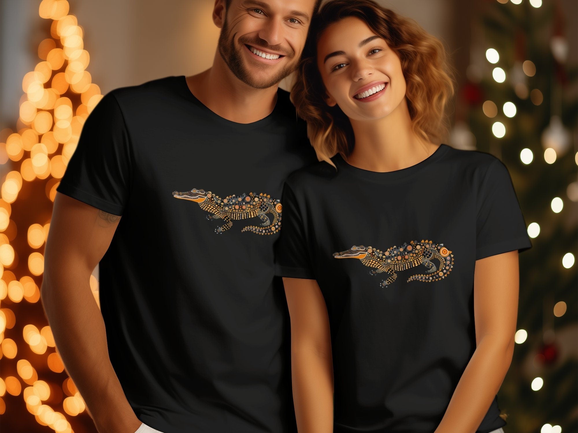 Unique Artistic Crocodile T-Shirt, Vibrant Printed Design, Perfect for Animal Lovers - Craig Michael Design