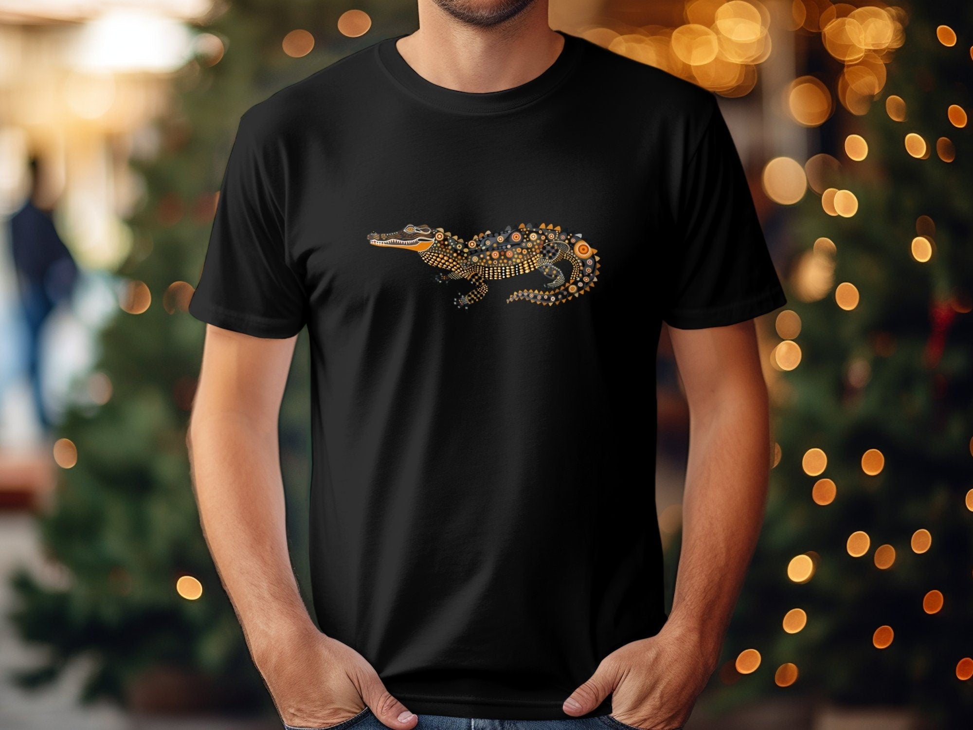 Unique Artistic Crocodile T-Shirt, Vibrant Printed Design, Perfect for Animal Lovers - Craig Michael Design