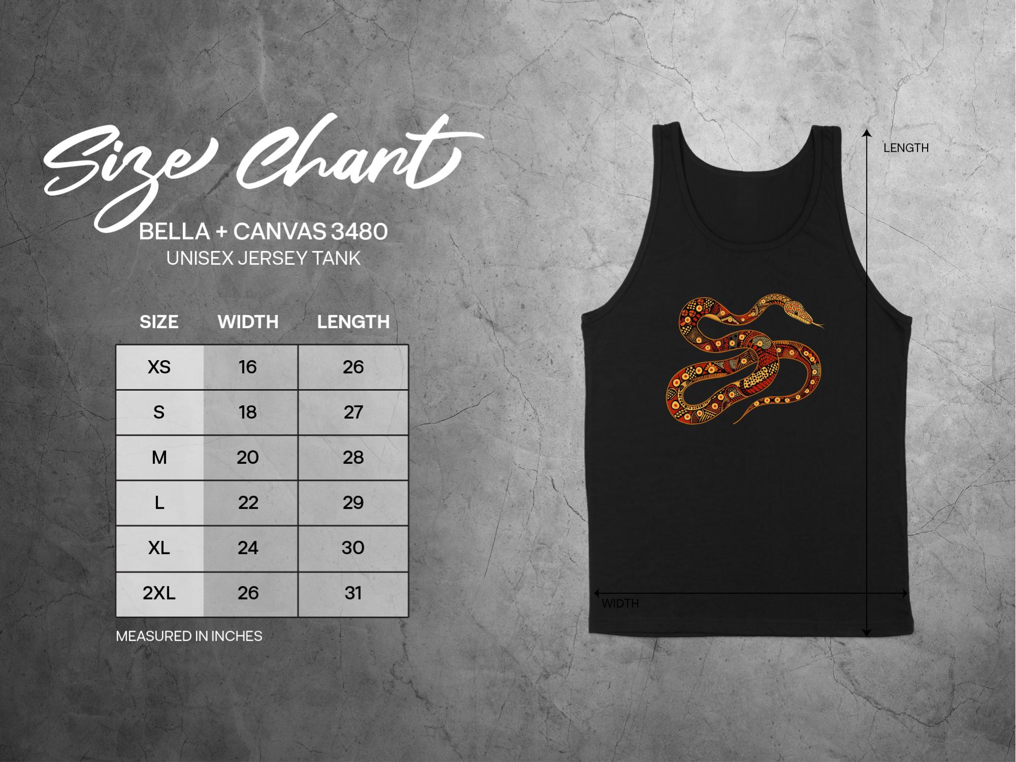 Unique Australian Indigenous snake tank top, Aboriginal art design T-shirt, Colorful reptile graphic tee, Nature inspired apparel - Craig Michael Design