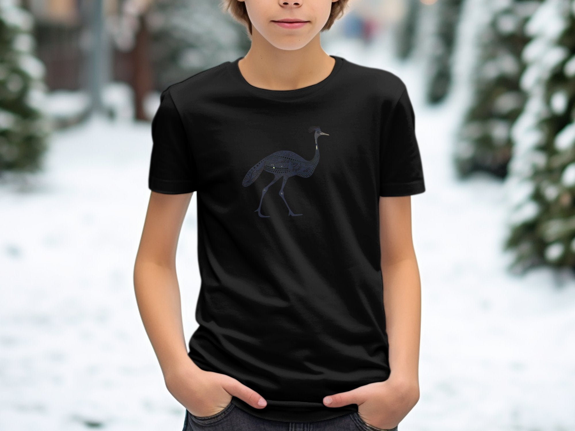 Unique Emu Bird Art T-Shirt, Modern Graphic Design Tee, Stylish Minimalist Animal Shirt, Trendy Nature Lover Apparel - Craig Michael Design