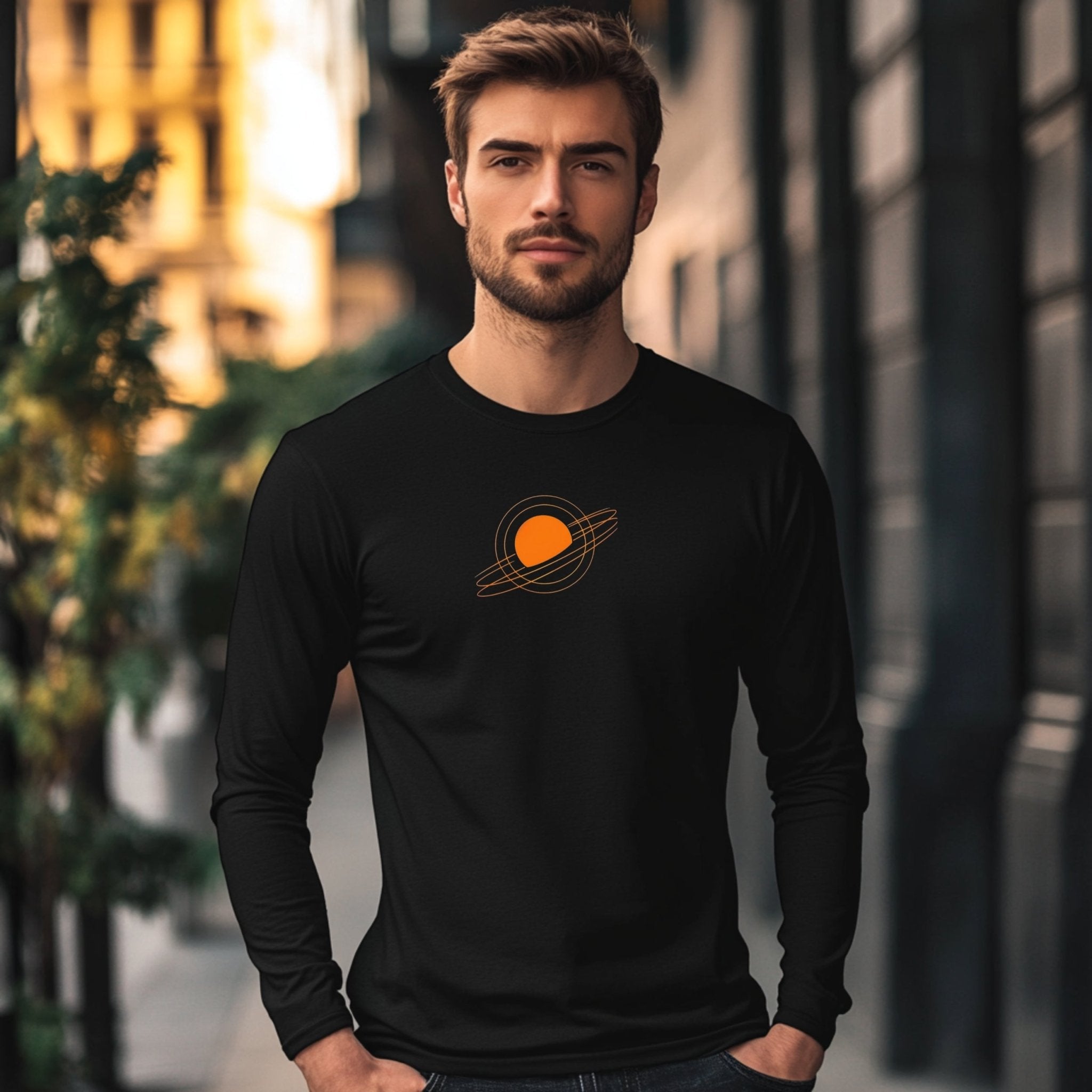 Unique Solar System Graphic Long Sleeve T-Shirt, Outer Space Inspired Shirt, Science Lover Shirt, Planetary Design Top, Astronomer's Gift - Craig Michael Design