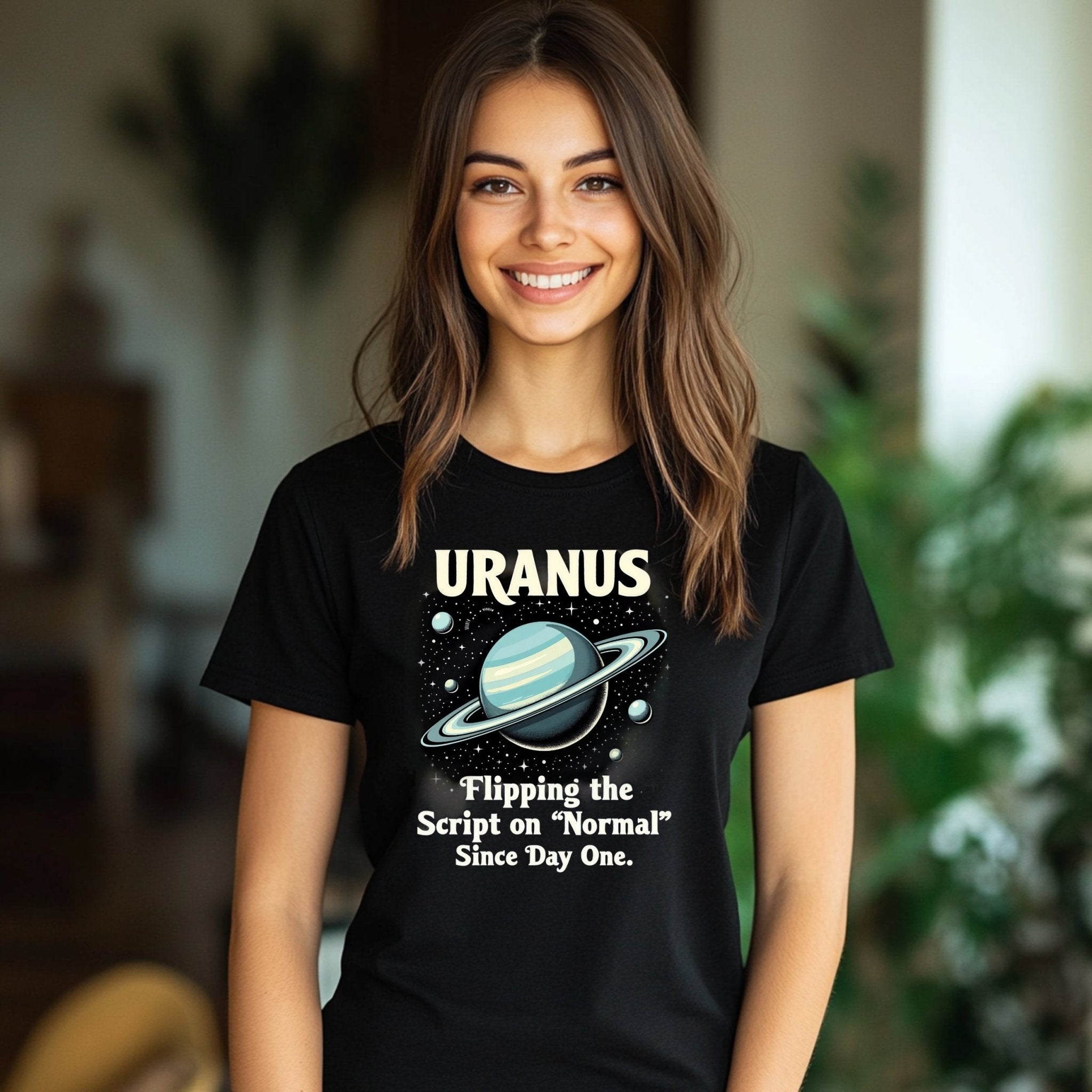 Unique Uranus Graphic Tee, Astrology Inspired T Shirt, Funny Space Shirt, Flipping the Script, Celestial Planet Art Tee - Craig Michael Design