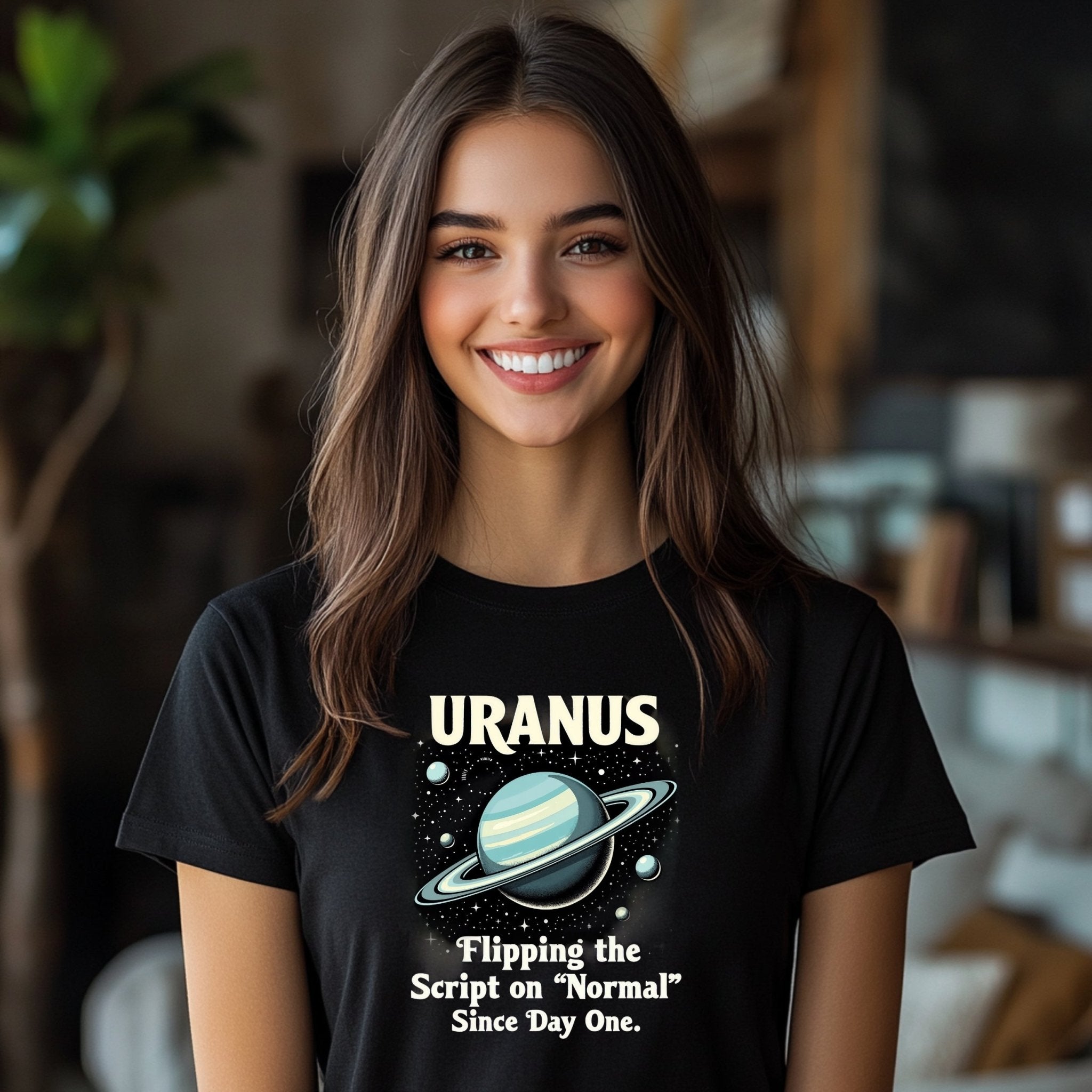 Unique Uranus Graphic Tee, Astrology Inspired T Shirt, Funny Space Shirt, Flipping the Script, Celestial Planet Art Tee - Craig Michael Design