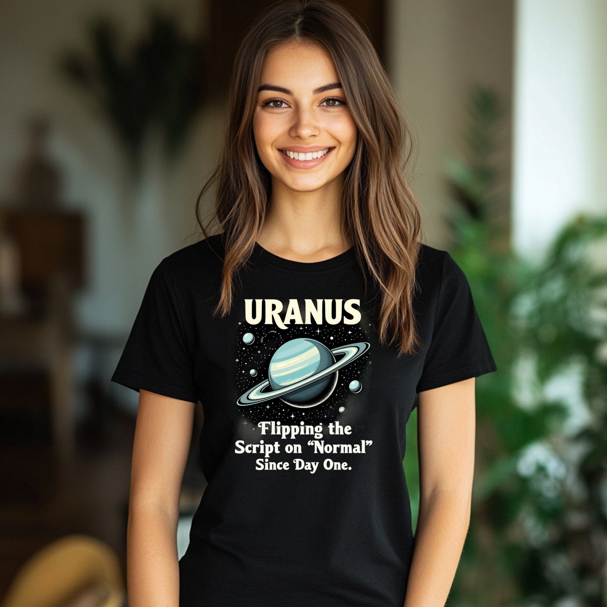 Unique Uranus Graphic Tee, Astrology Inspired T Shirt, Funny Space Shirt, Flipping the Script, Celestial Planet Art Tee - Craig Michael Design